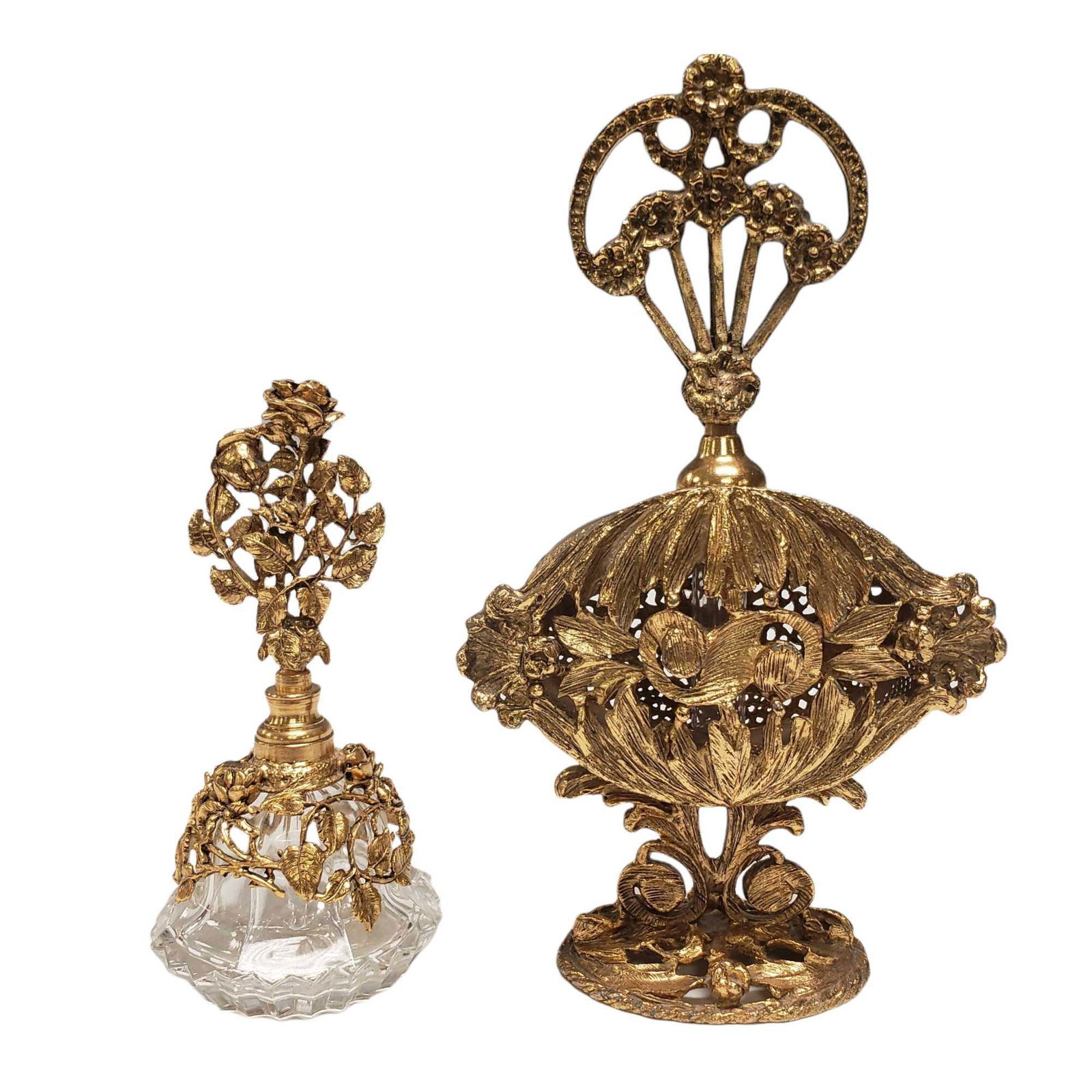 Two Gild Filigree Ormolu Perfume Bottle (2) (1 of 17)