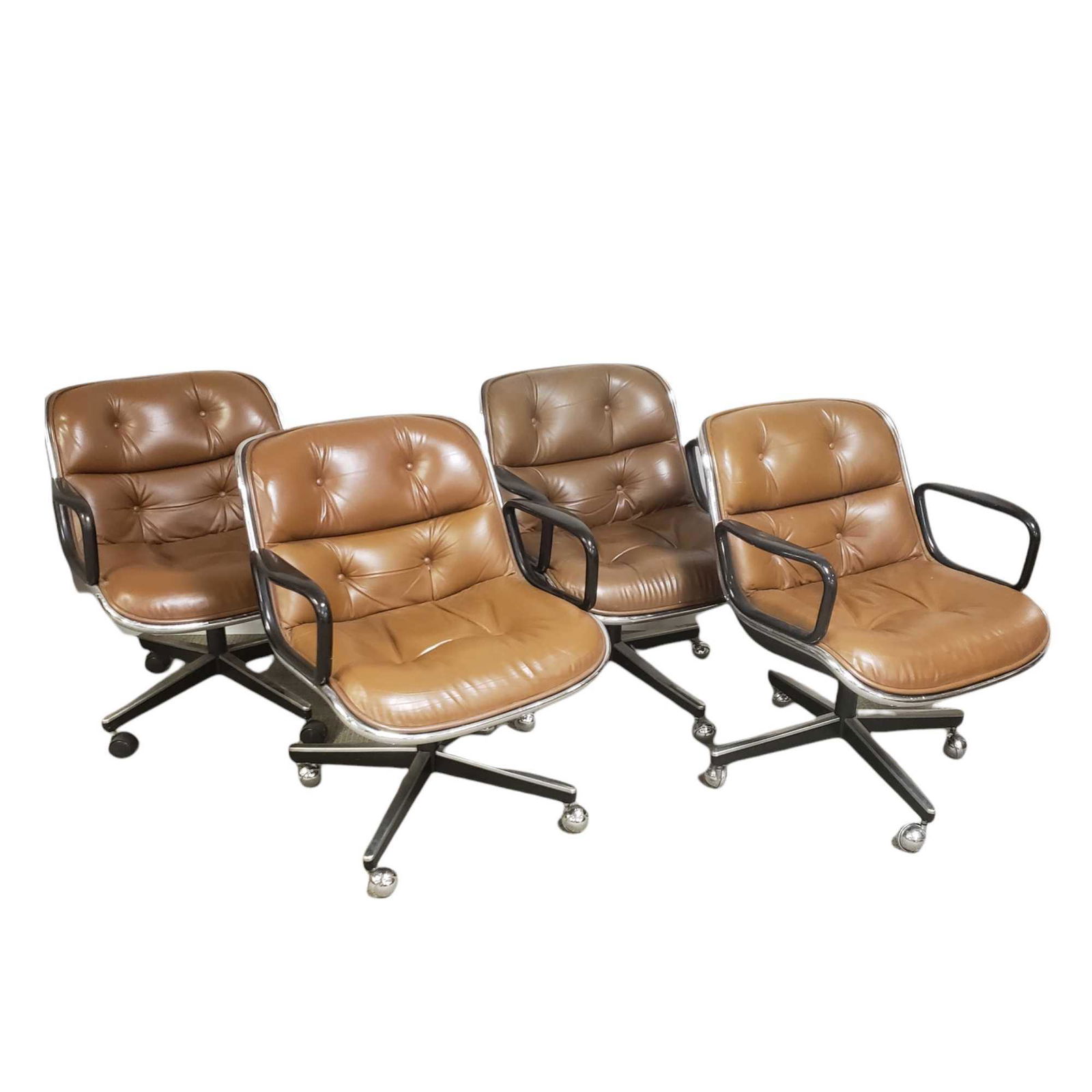 (4) Charles Pollack by Knoll Brown Leather Executive Chairs (1 of 19)