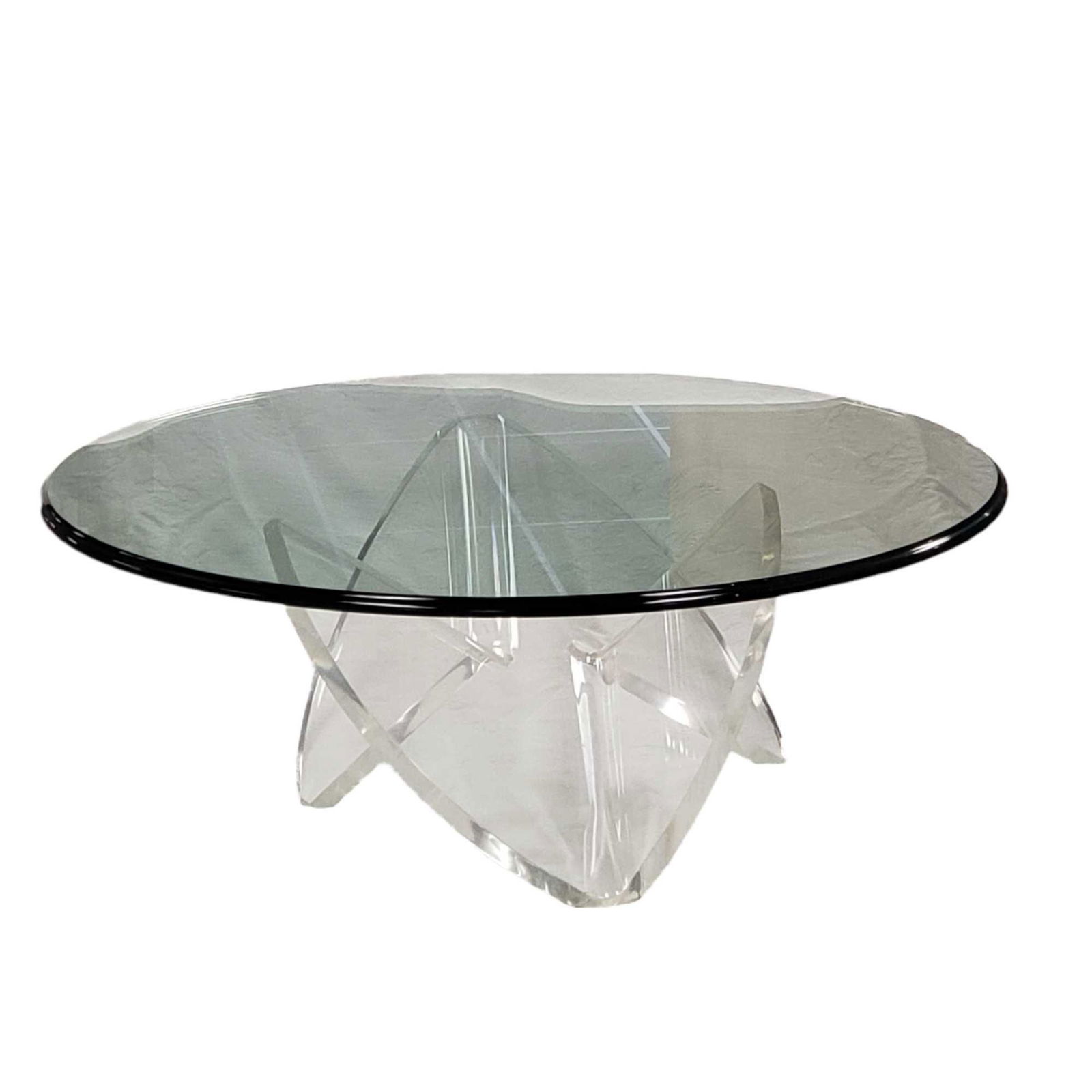 Modernist Lucite Propeller and Glass Occasional Table (1 of 13)