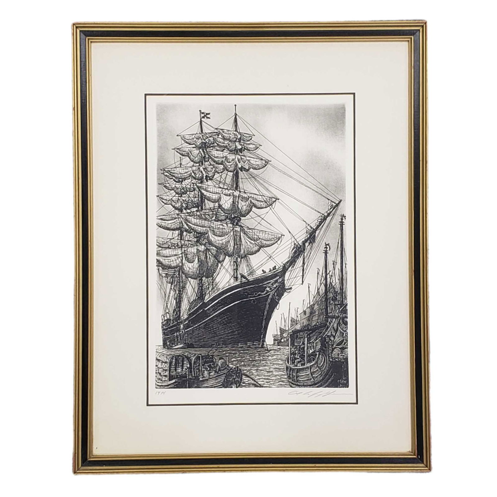 Alan Jay Gaines Etching "The Whaling Ship Charles Morgan" (1 of 12)