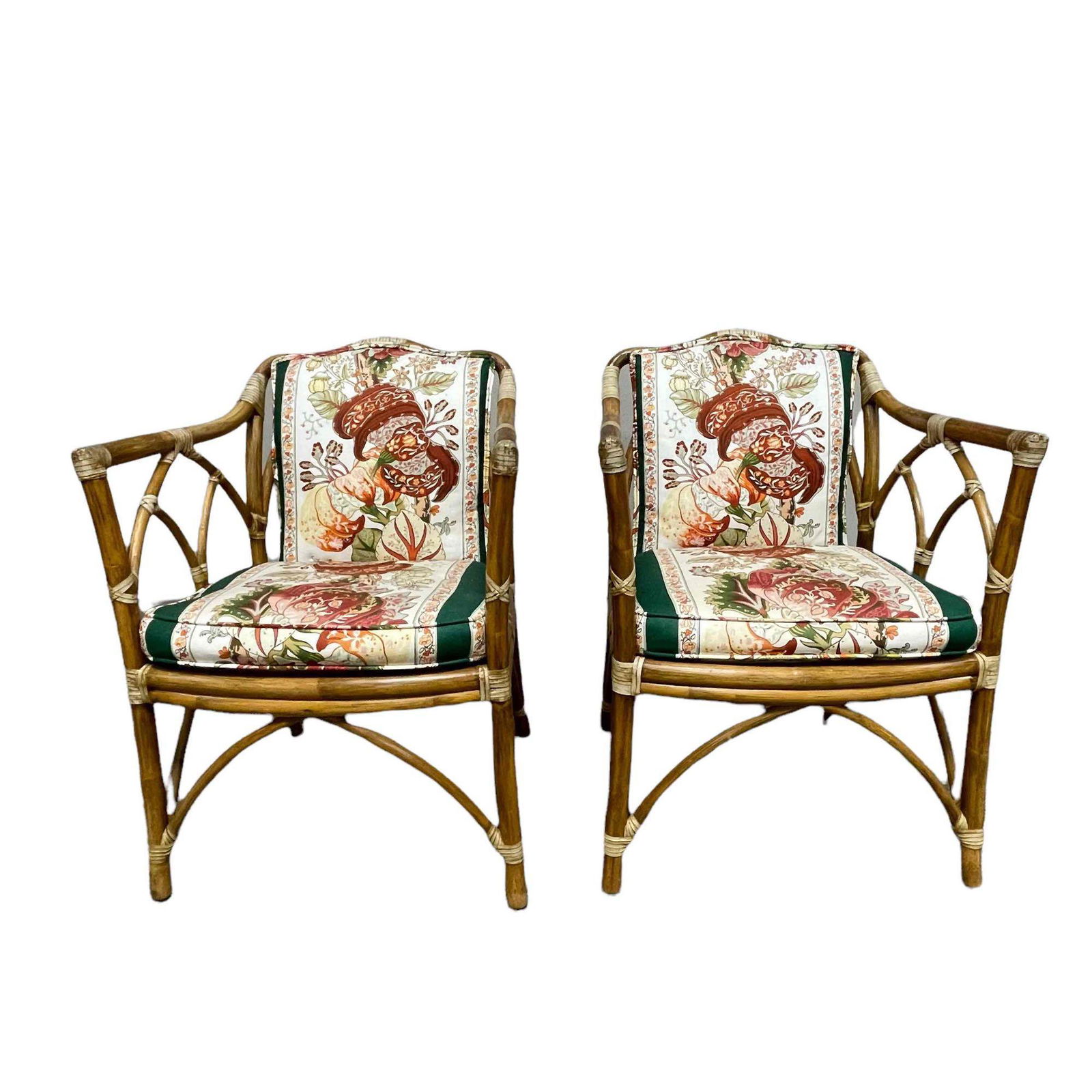 Pair of McGuire Rattan Lounge Chairs (1 of 20)