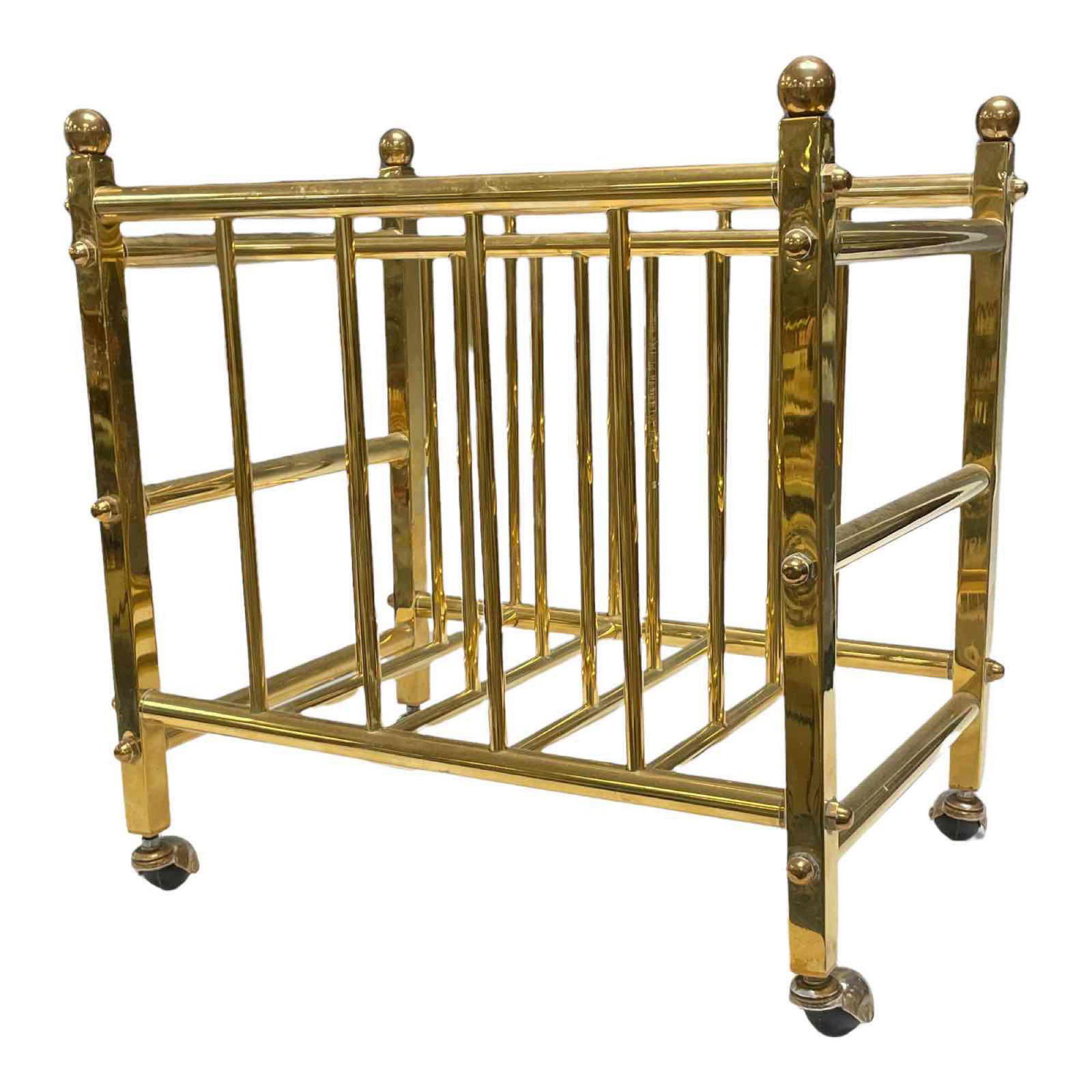 Quality MCM Brass Magazine Holder on Casters (1 of 19)