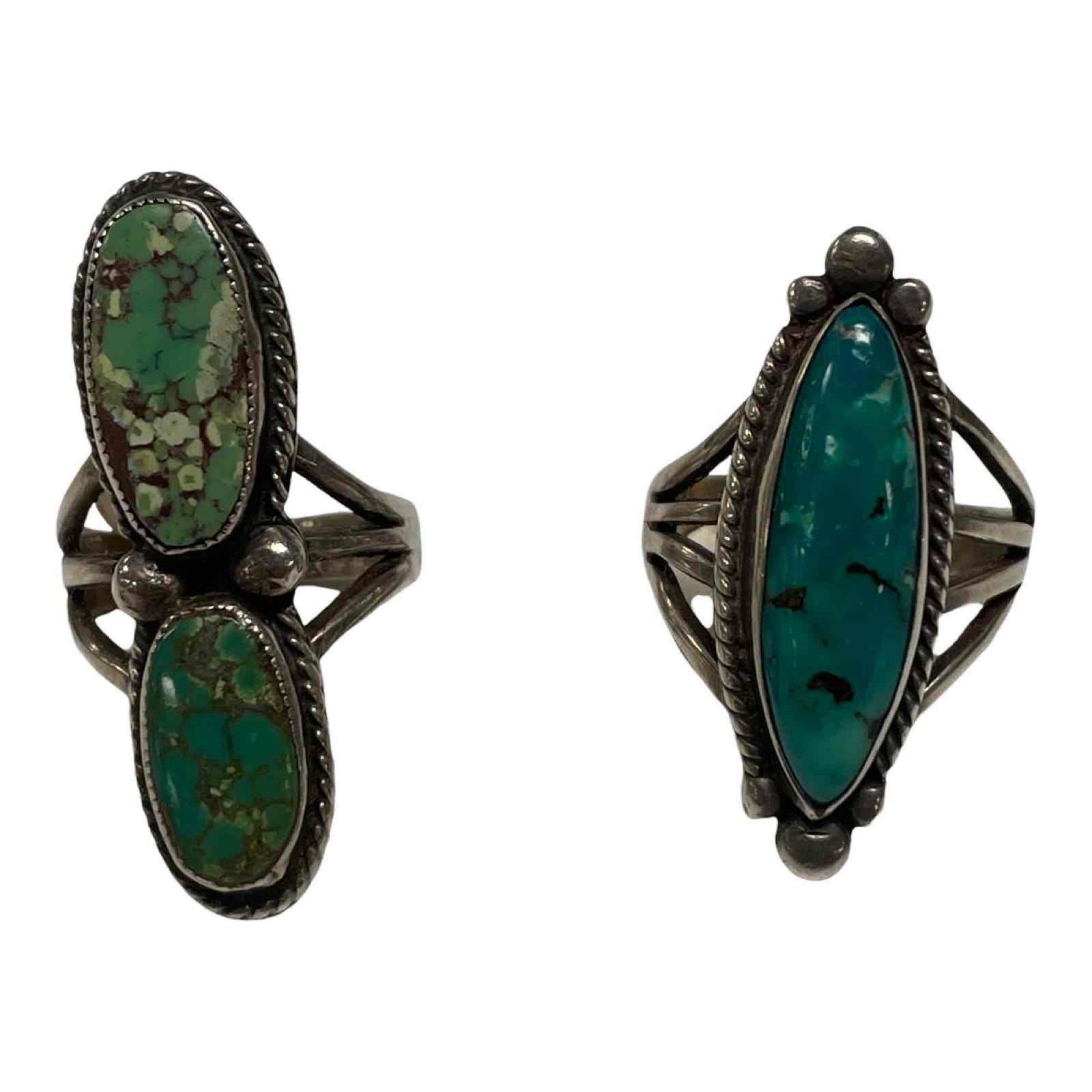 Two Signed Sterling Silver Native American Rings (1 of 19)