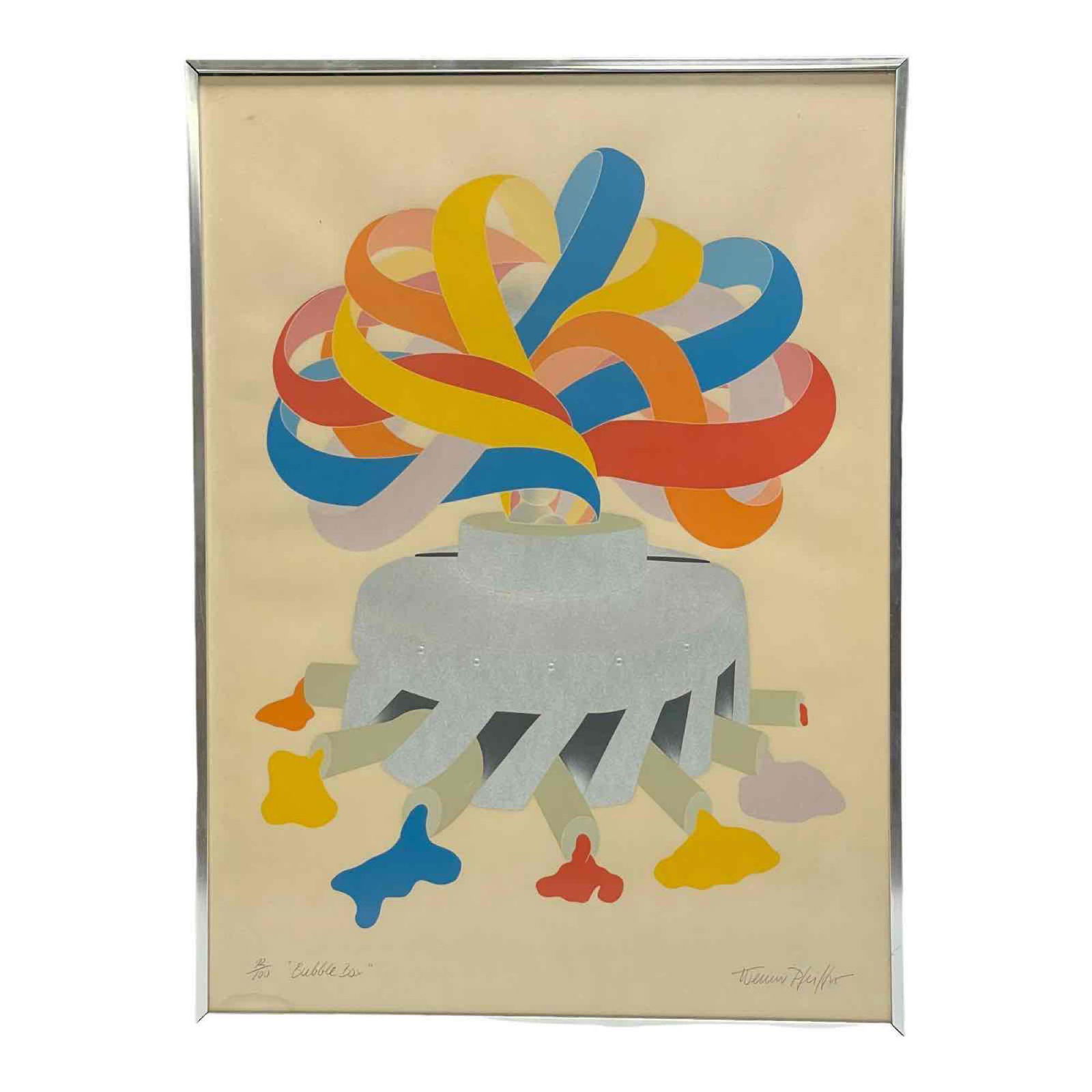 Werner Pfeiffer ( German 1937-) "Bubble Box" Serigraph (1 of 19)