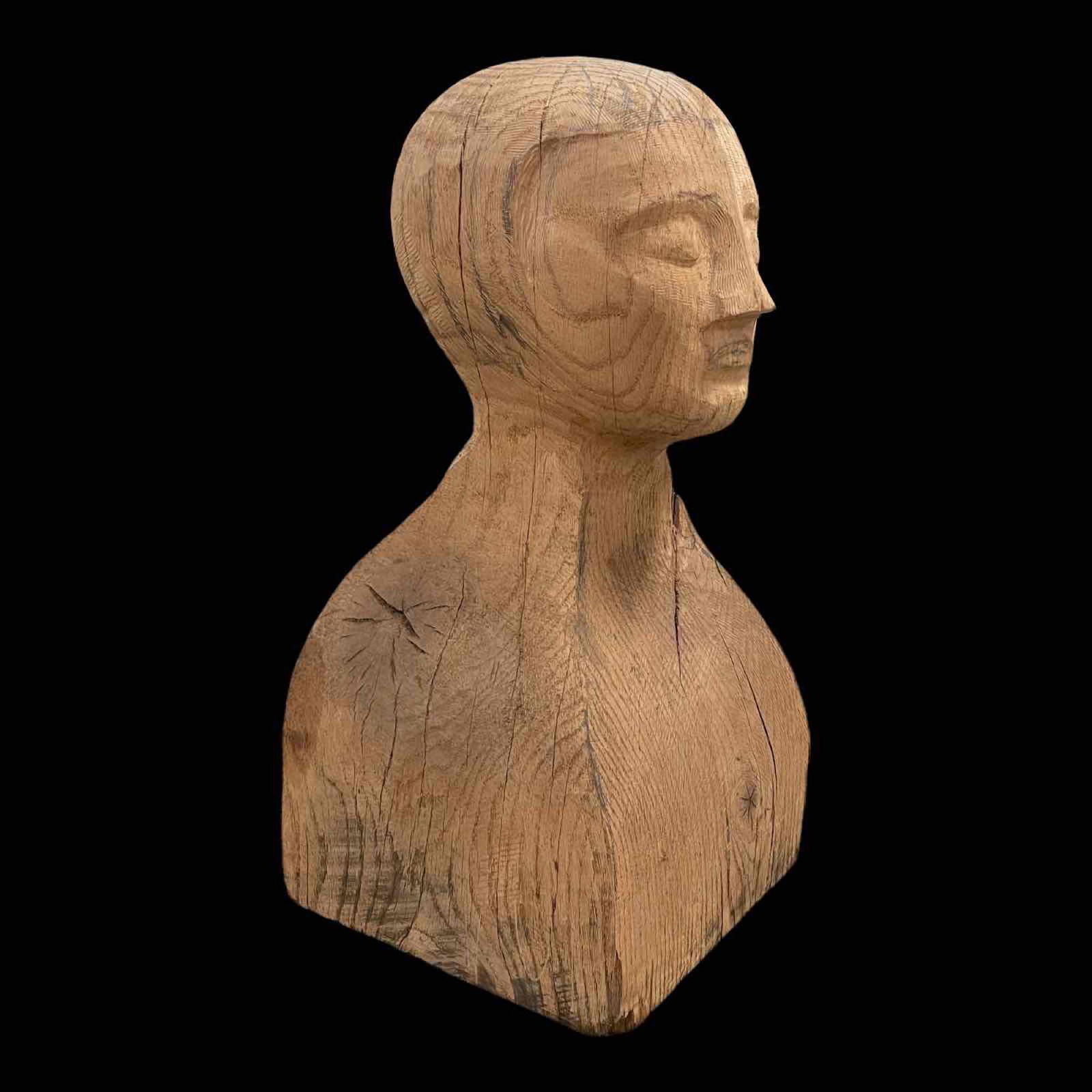 Carved Wood Mannequin Bust 24.5" Tall (1 of 20)