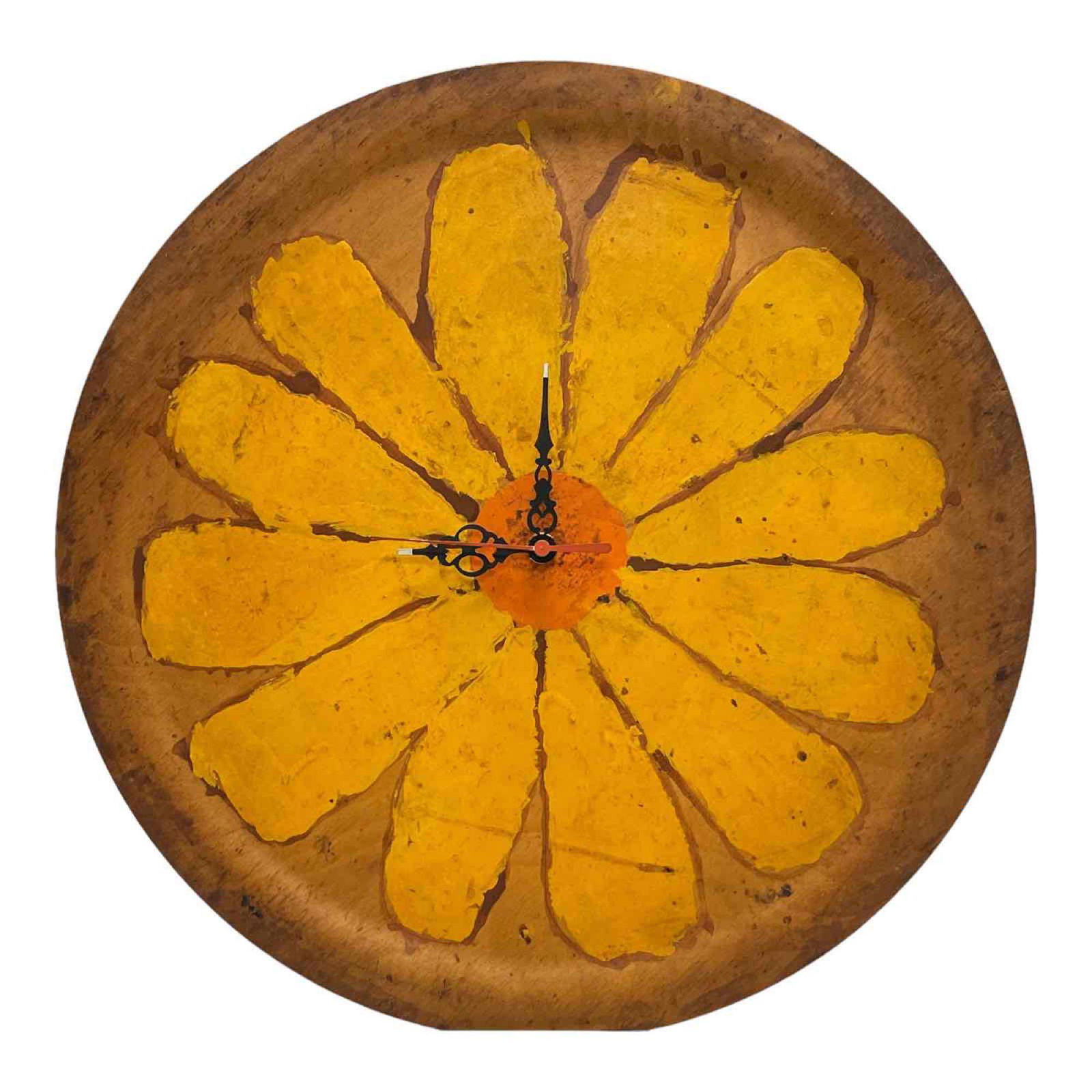 MCM Sunburst Flower Wall Clock (1 of 14)