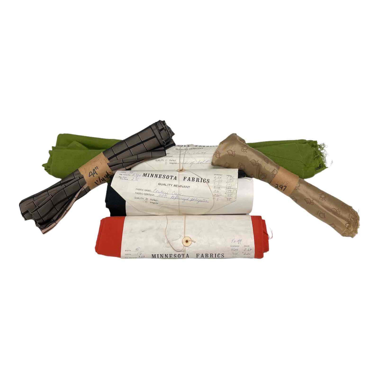 Five Rolls of Vintage Fabric Including Dior Embroidered (5) (1 of 12)