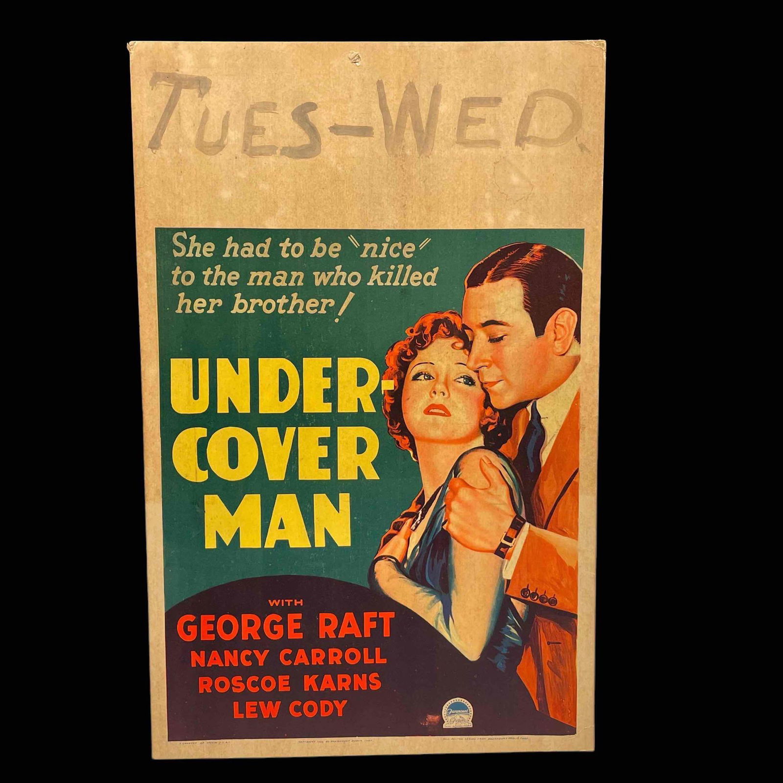 UNDERCOVER MAN - WINDOW CARD (1 of 8)