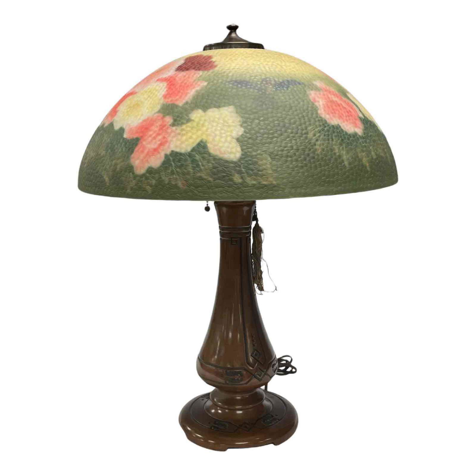 MOE BRIDGES Reverse Painted Lamp on Bronze Base (1 of 20)