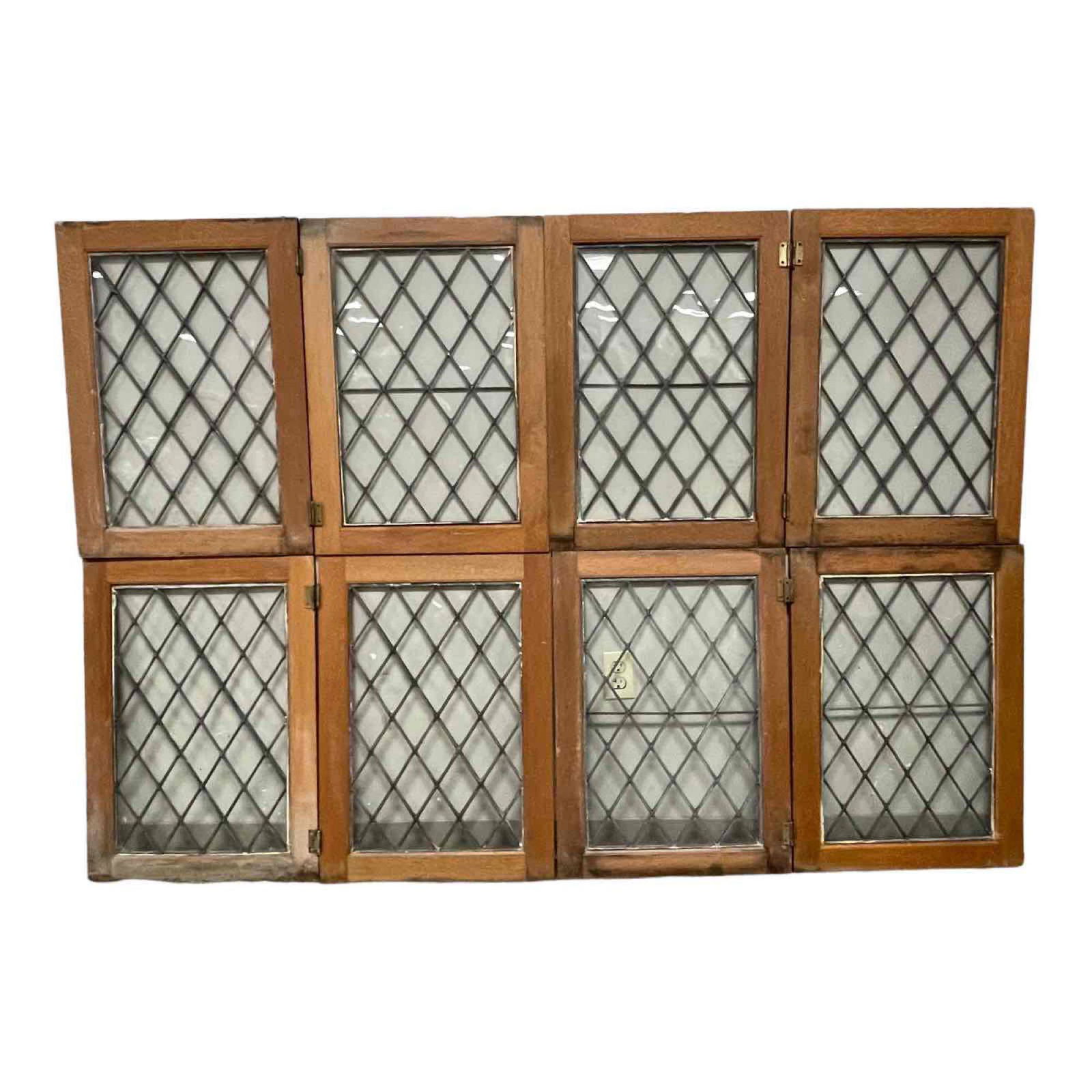 Eight (8) Diamond Pattern Leaded Glass Door Windows (1 of 20)
