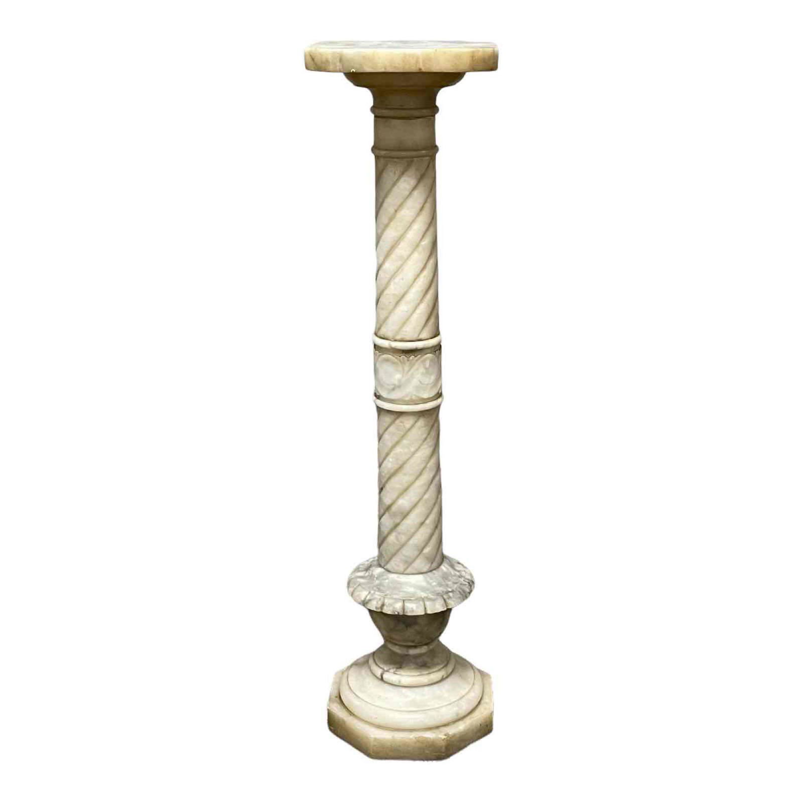 Carved Alabaster / Onyx Pedestal Stand (1 of 19)