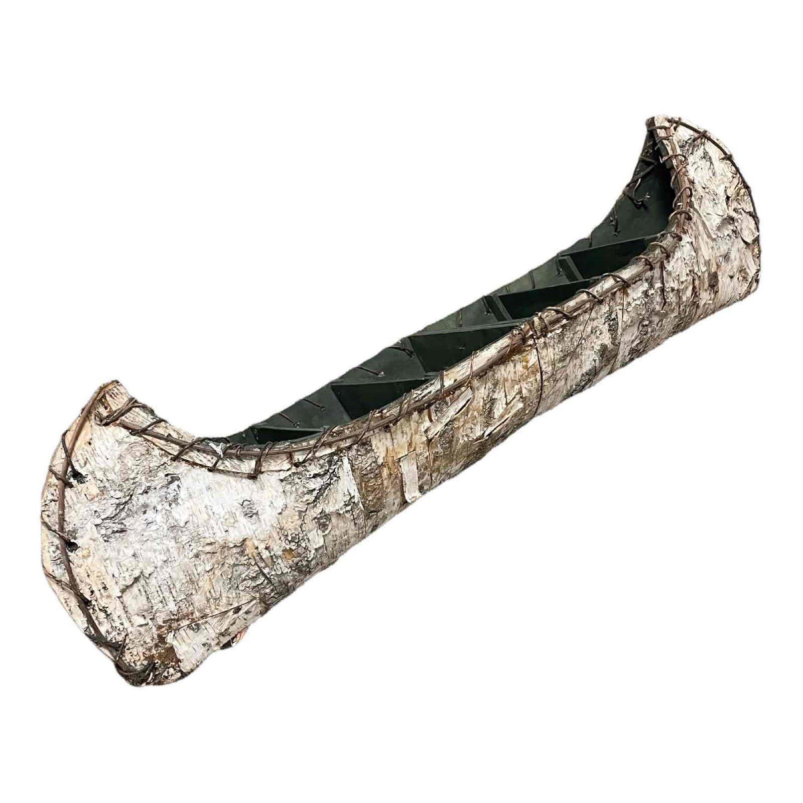 Decorative 20th C. Birch Bark Folk Art Canoe (1 of 20)