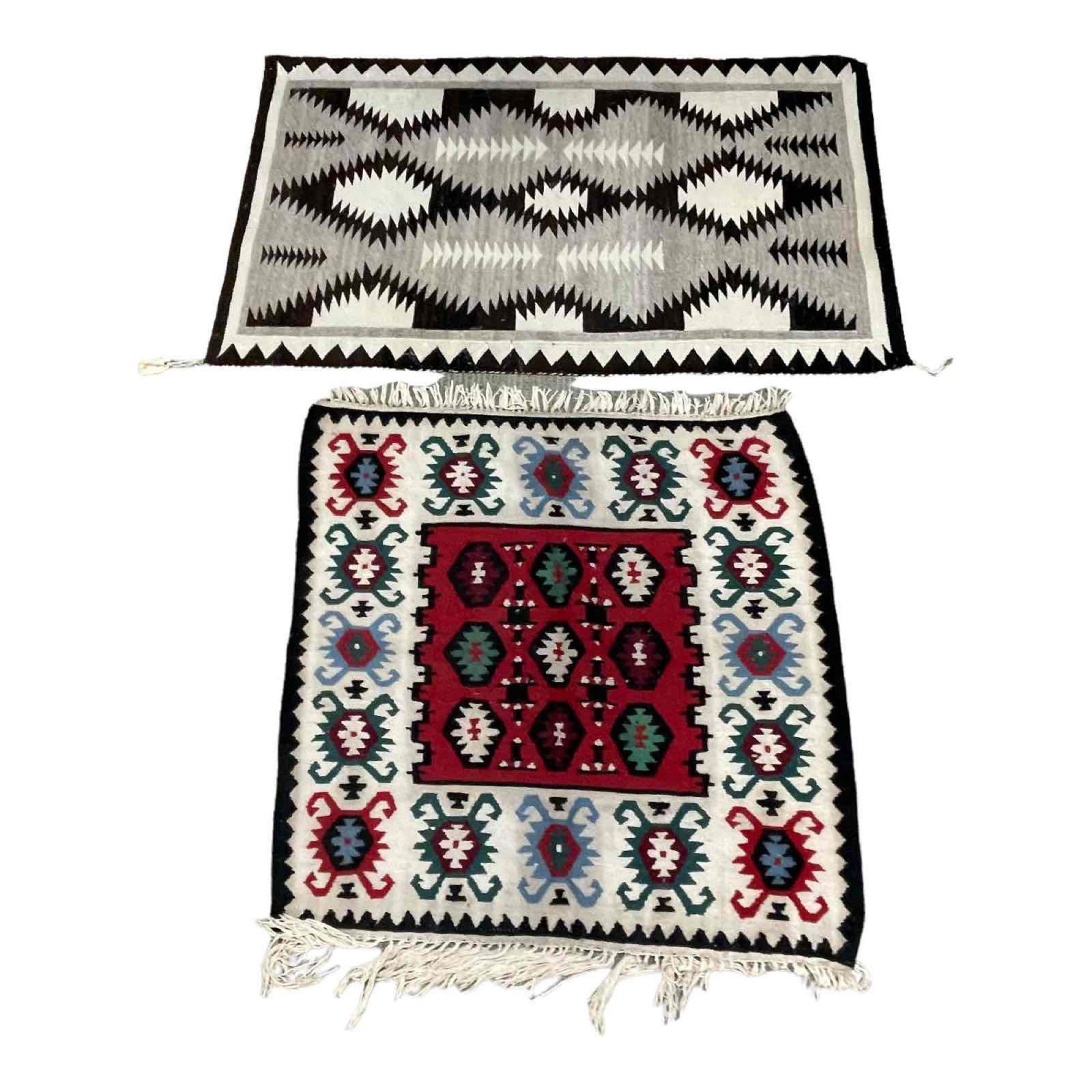 Two Vintage Small Throw Textiles / Rugs (1 of 18)