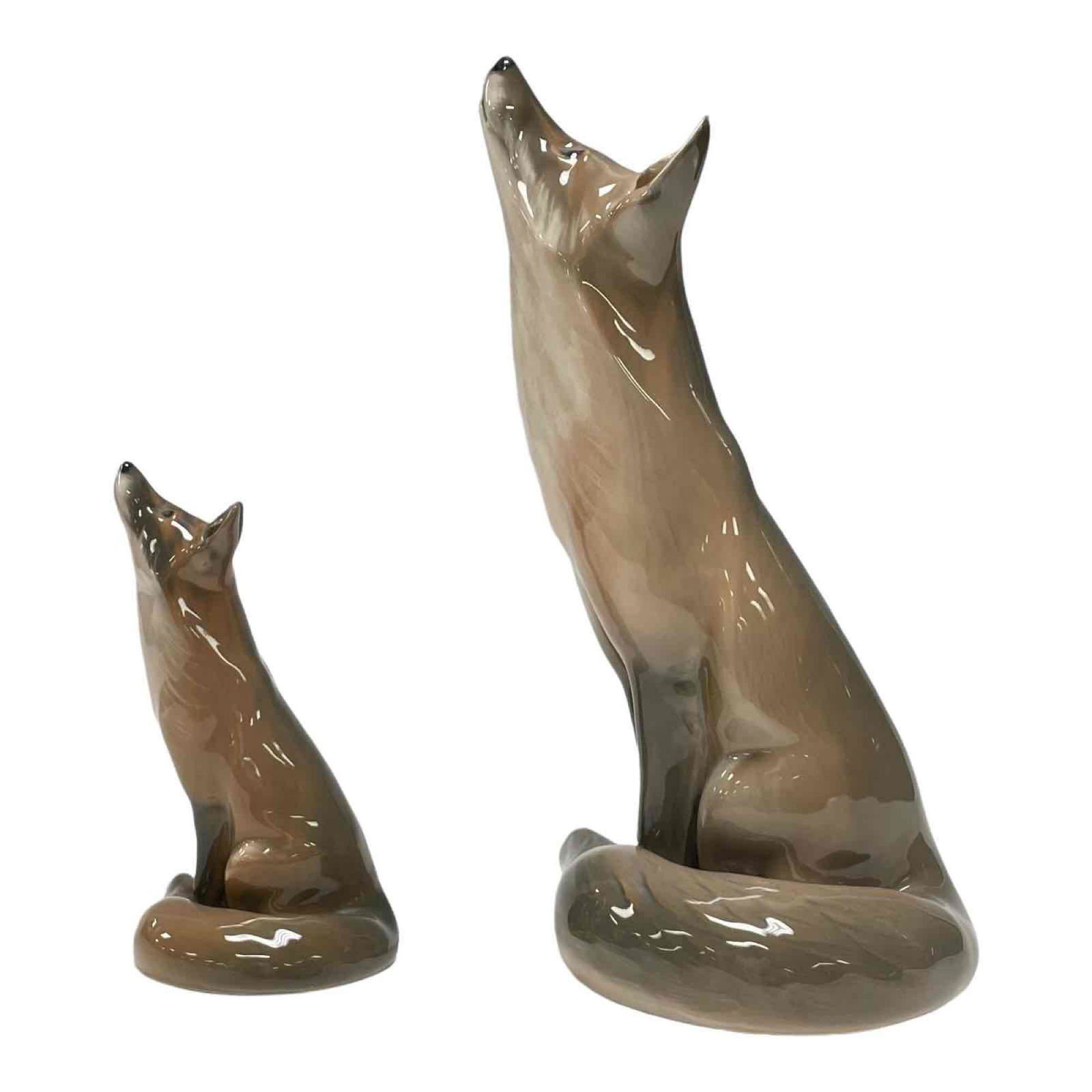 Two Royal Copenhagen Seated Fox Figurines (1 of 16)