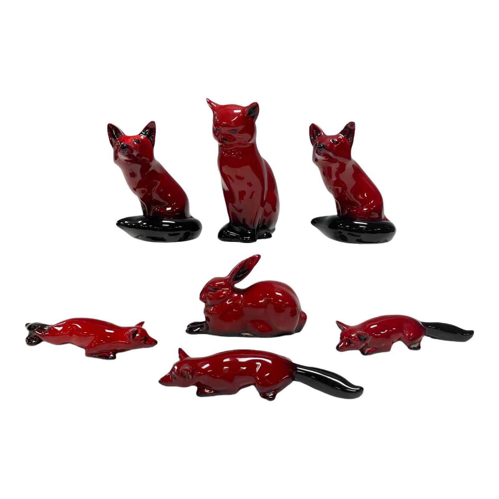 Seven (7) Royal Doulton Flambe Porcelain Figurines (1 of 20)