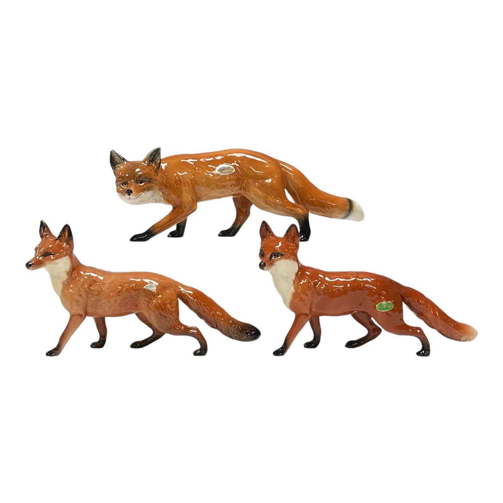 Three English BEWICK Red Fox Porcelain Figurines (1 of 20)
