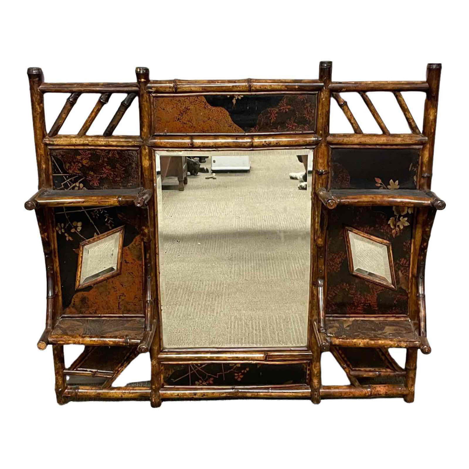 19th Century Oriental Influenced Bamboo Wall Etagere (1 of 20)