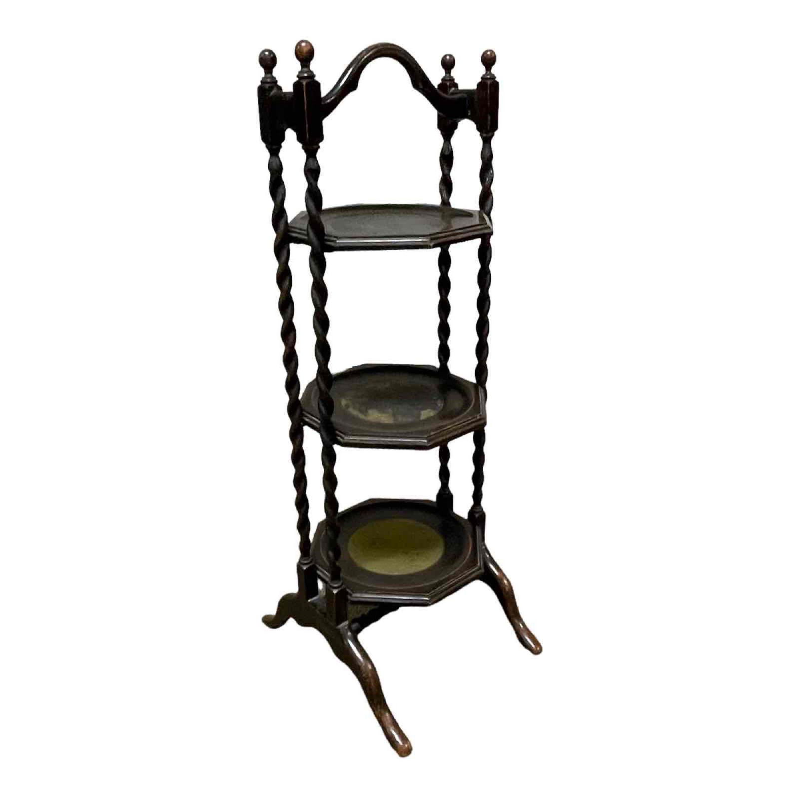 19th C. English Barley Twist Oak Pie Stand (1 of 16)