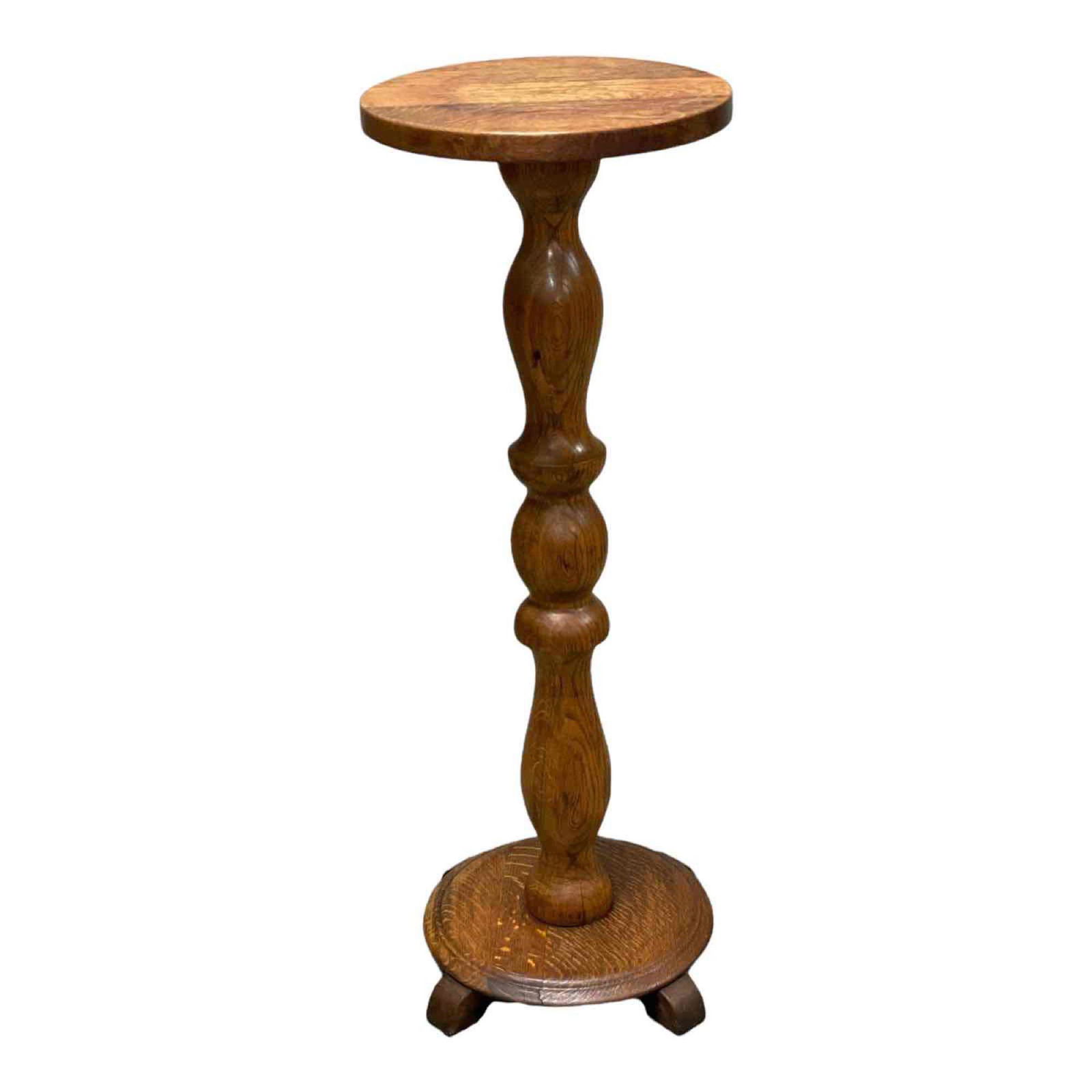 American Quarter Sawn Oak Pedestal - ca. 1900 (1 of 14)