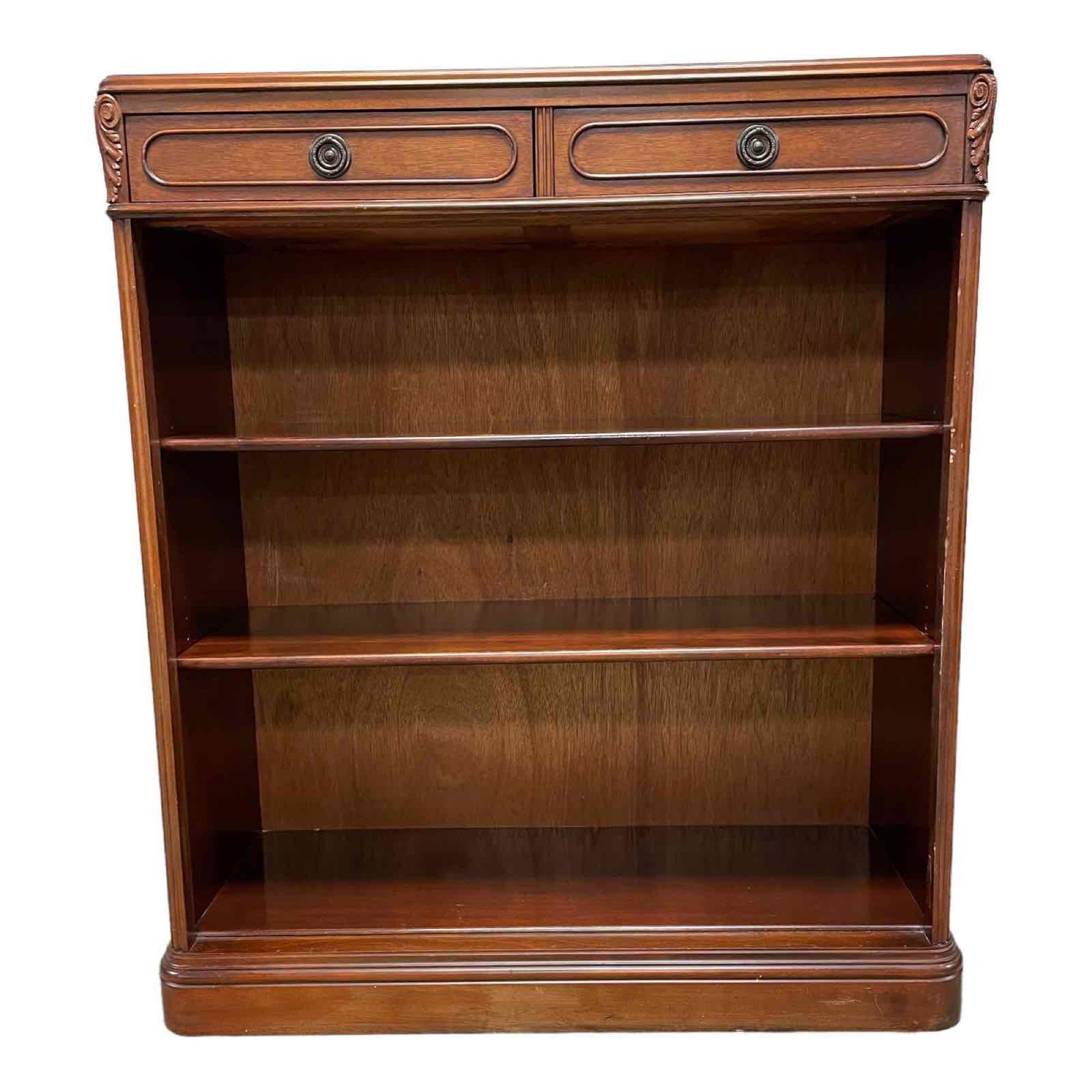 1940's American Mahogany Open Shelf Bookcase (1 of 16)