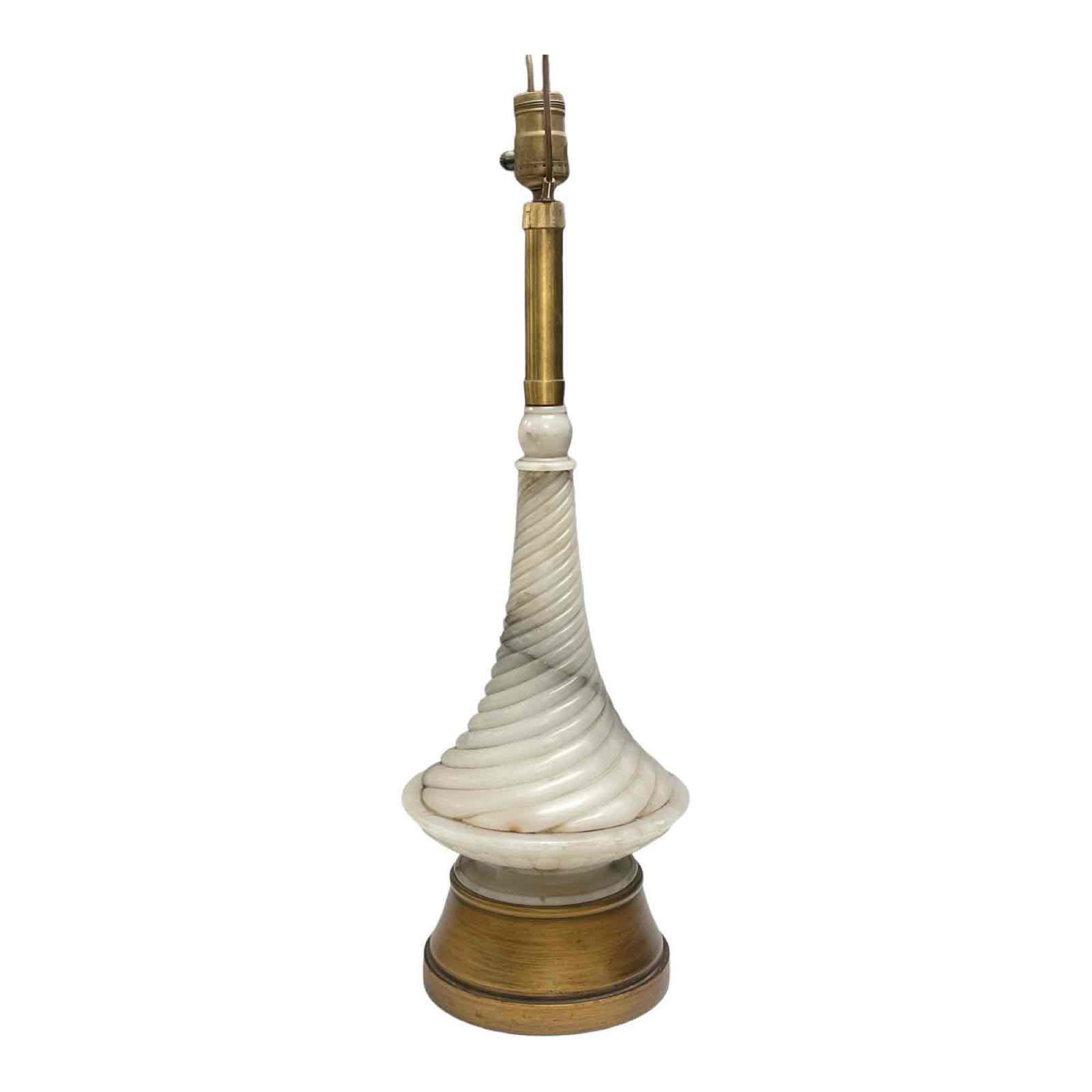 Mid Century Carved Italian Marble Swirled Table Lamp (1 of 19)
