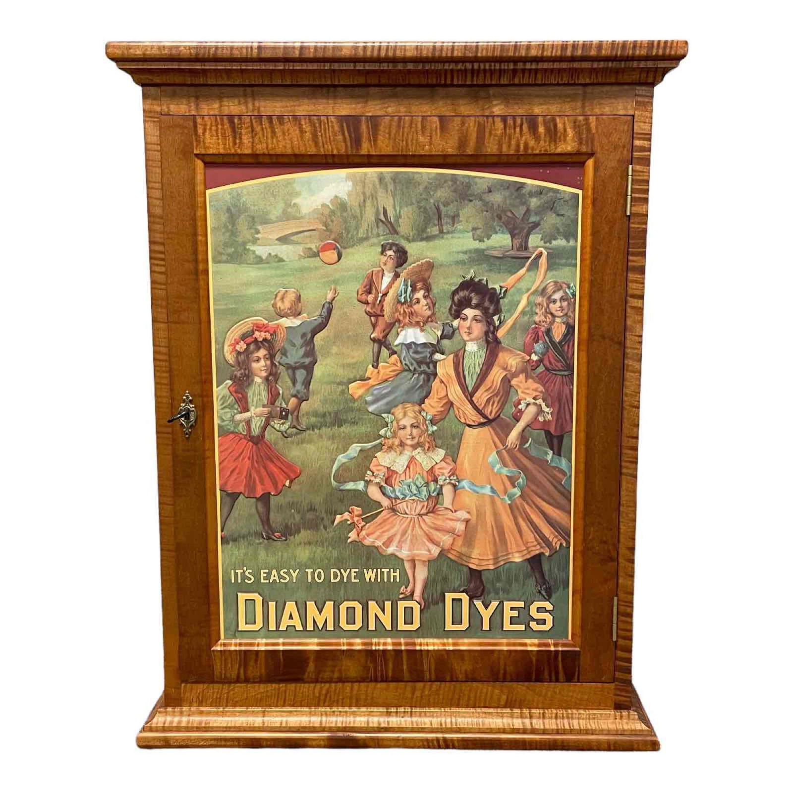 Tiger Maple Diamond Dyes Advertising Cabinet (1 of 20)
