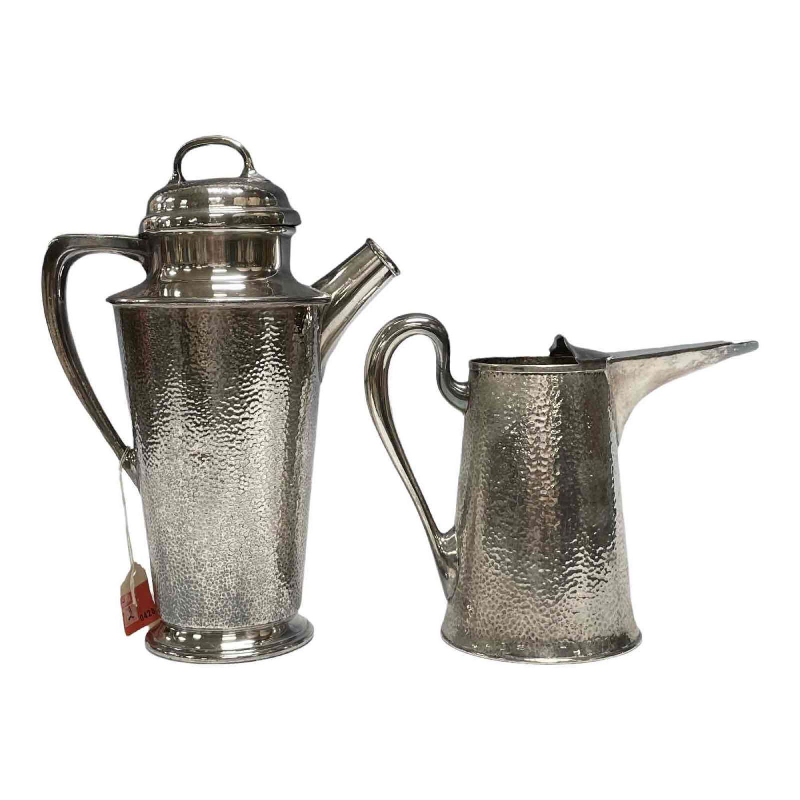 Hammered Silvered Cocktail Maker and Art Deco Picther (1 of 20)