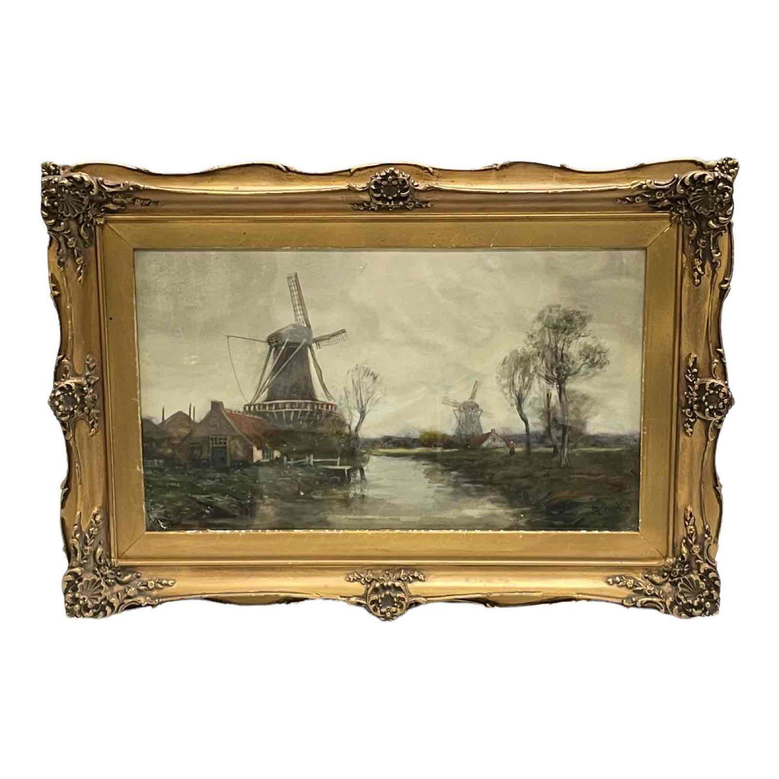 George L. Herdle (1868-1922), Holland Country Landscape Watercolor (1 of 20)