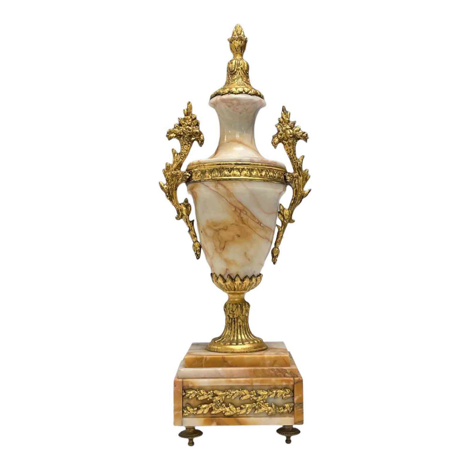 French Empire Marble Urn with Gilt Ormolu Mounts (1 of 13)