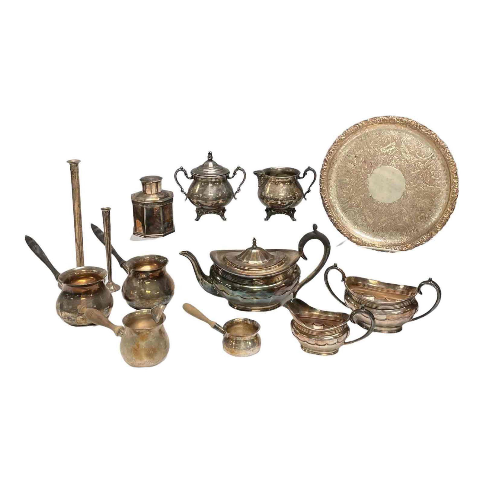 Silver Plate Group - Ellis Barker Tray Brandy Warmers and More (1 of 20)