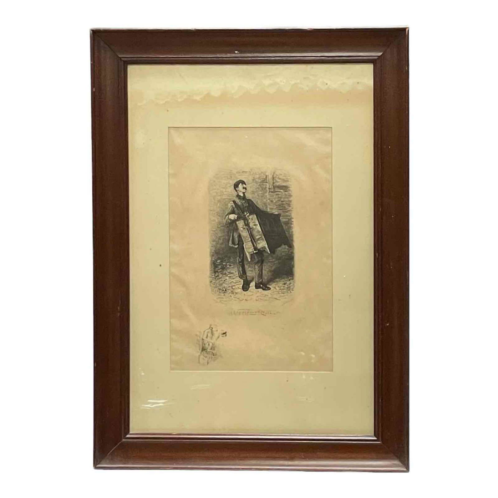 19th Century Artist Signed Dry Point Etching (1 of 10)