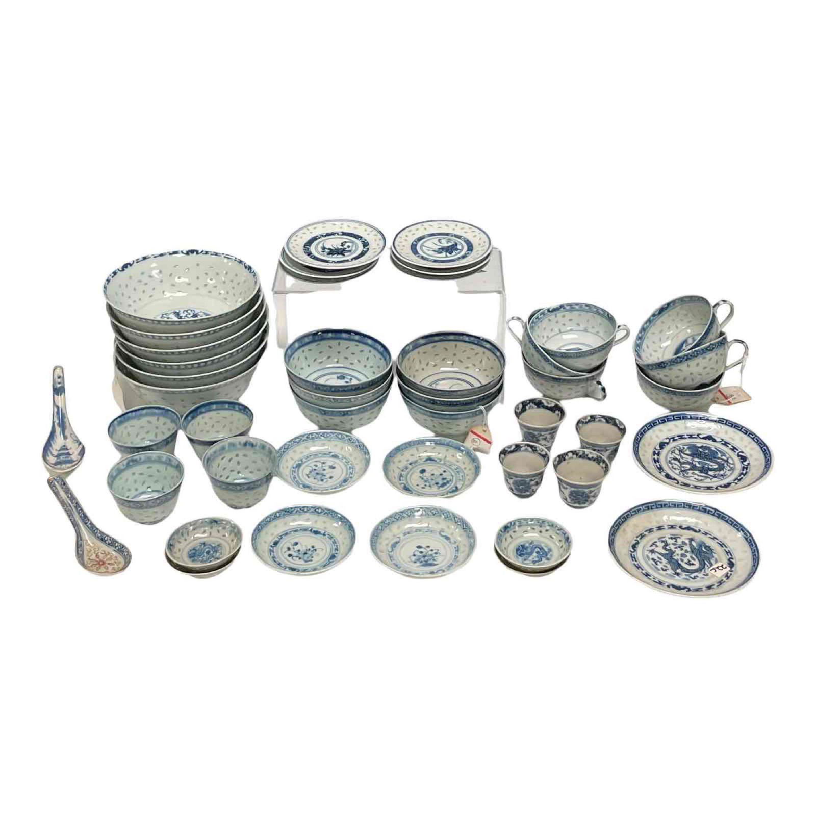 Large Group of Antique Blue and White Chinese Porcelains (1 of 20)