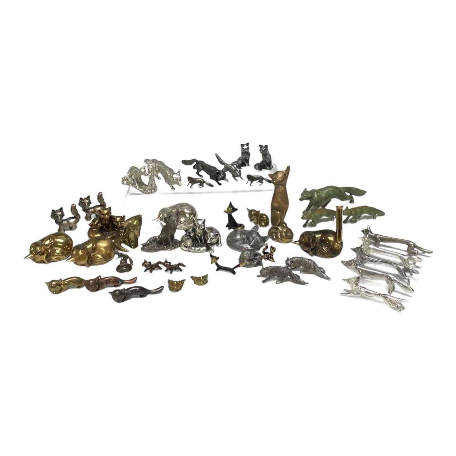 Miniature Fox Collection - 38pc Brass, Pewter, Cast Iron (1 of 20)
