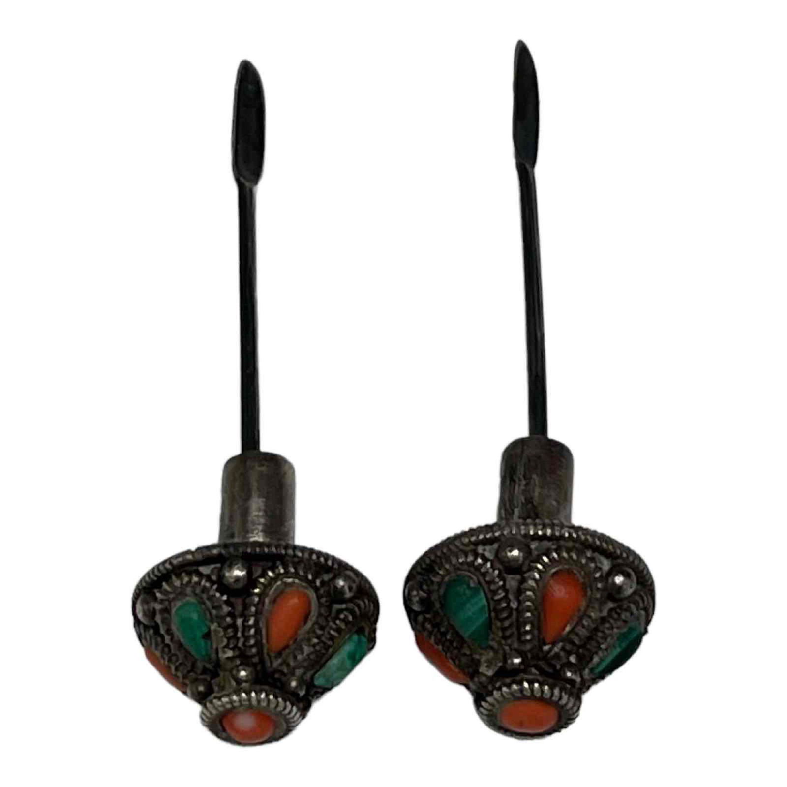 Two Antique Snuff Bottle Spoons with Set Stones (1 of 15)