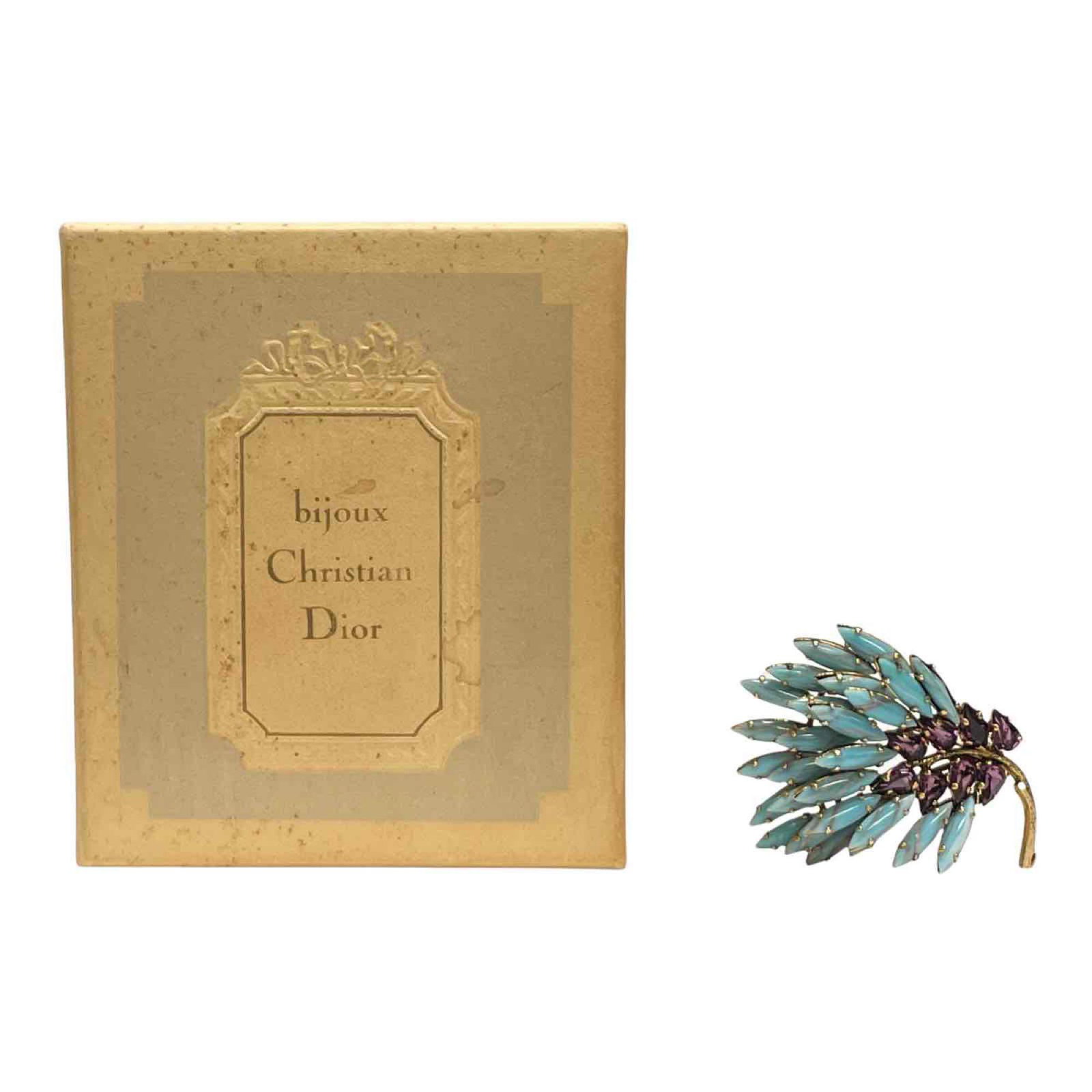 Christian Dior 1963 Designer Enameled Brooch in Original Box (1 of 20)