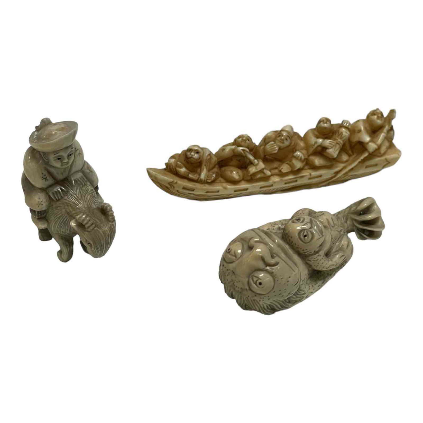 Three Carved Figural Netsuke (1 of 14)
