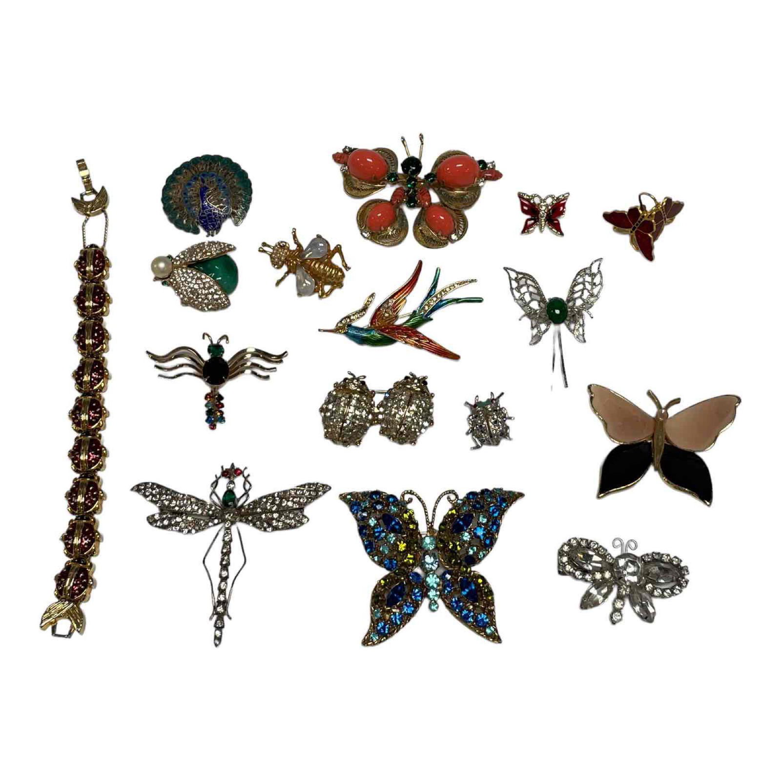 Vintage Costume Jewelry Butterflies, Dragonflies and More Group (1 of 19)