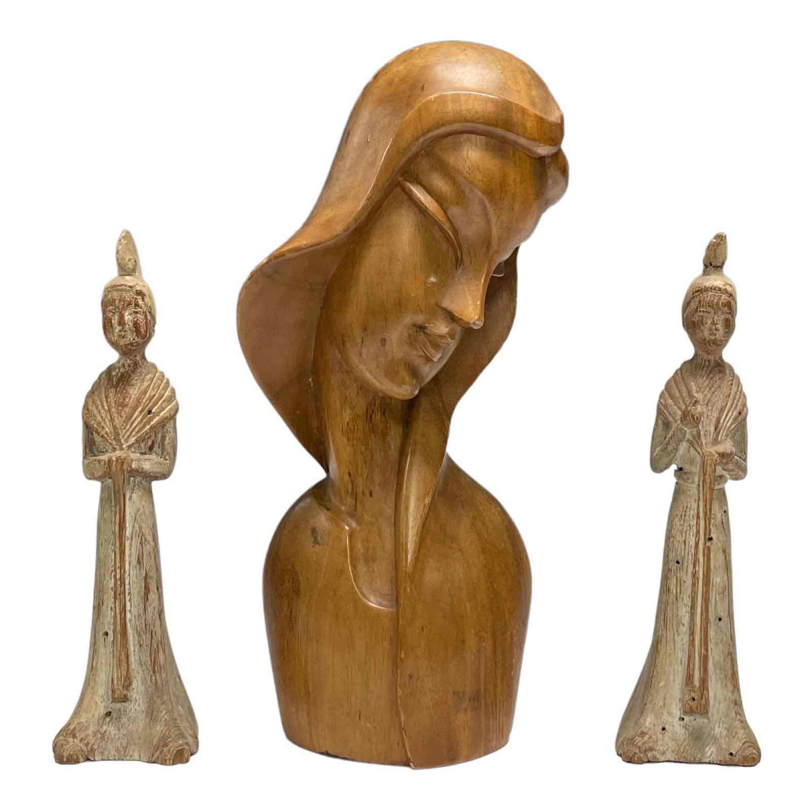 Mid 20th C. Wood Polynesian Bust and Tomb Figures (1 of 16)