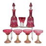 Cranberry Art Glass Decanters, Cordials and Cocktail Stems