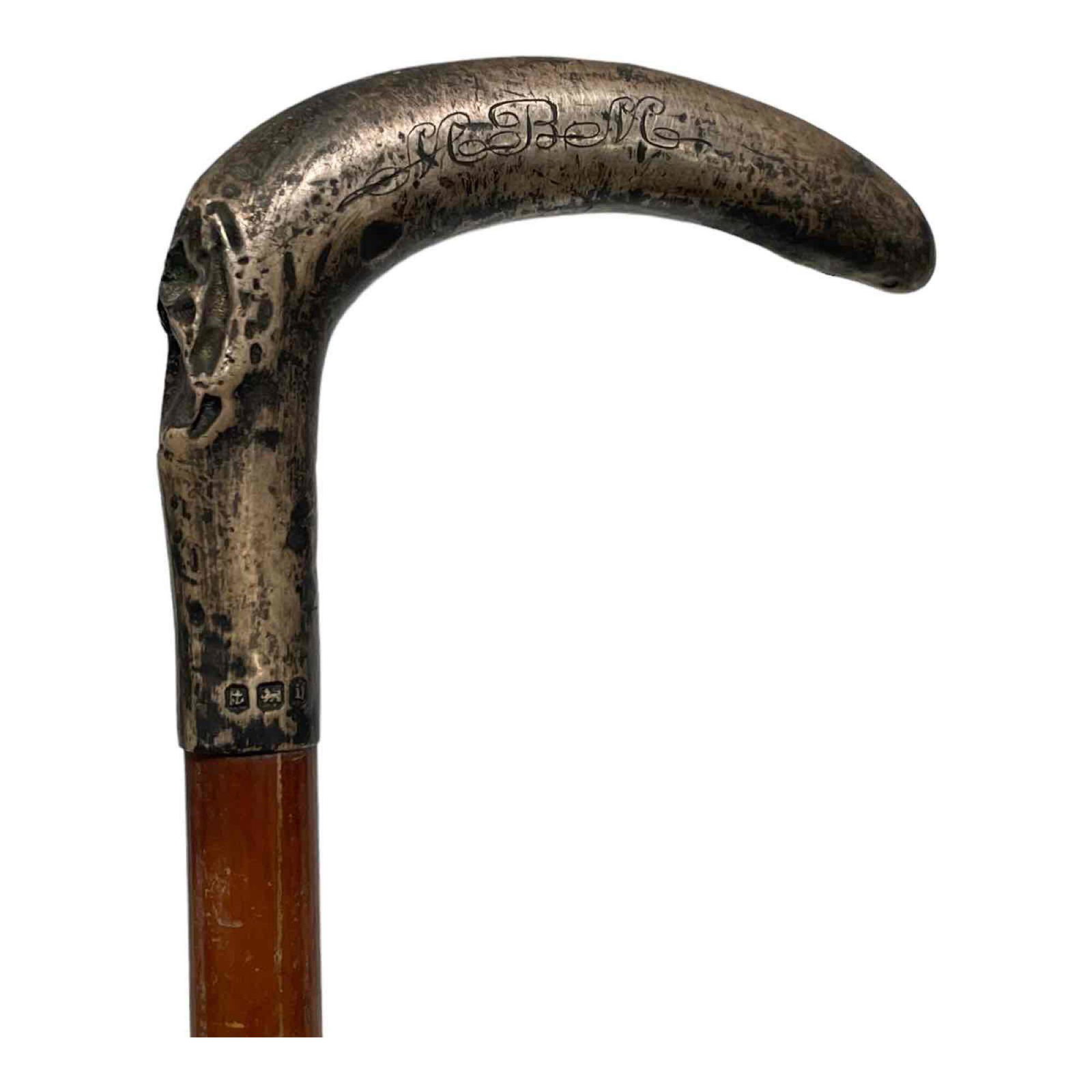 Antique English Sterling Handle Riding Crop (1 of 14)