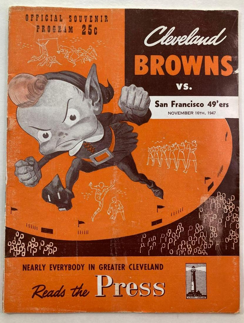 1947 Cleveland Browns vs 49ers Program AAFC (1 of 10)