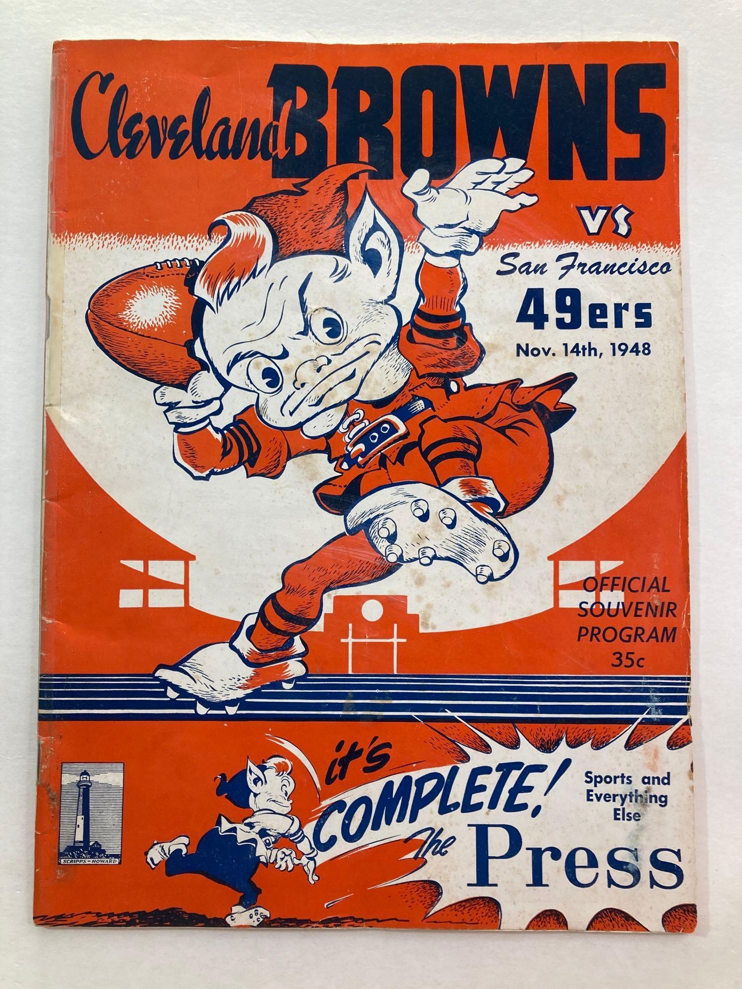 1948 Cleveland Browns vs 49ers Program Undefeated Season (1 of 10)