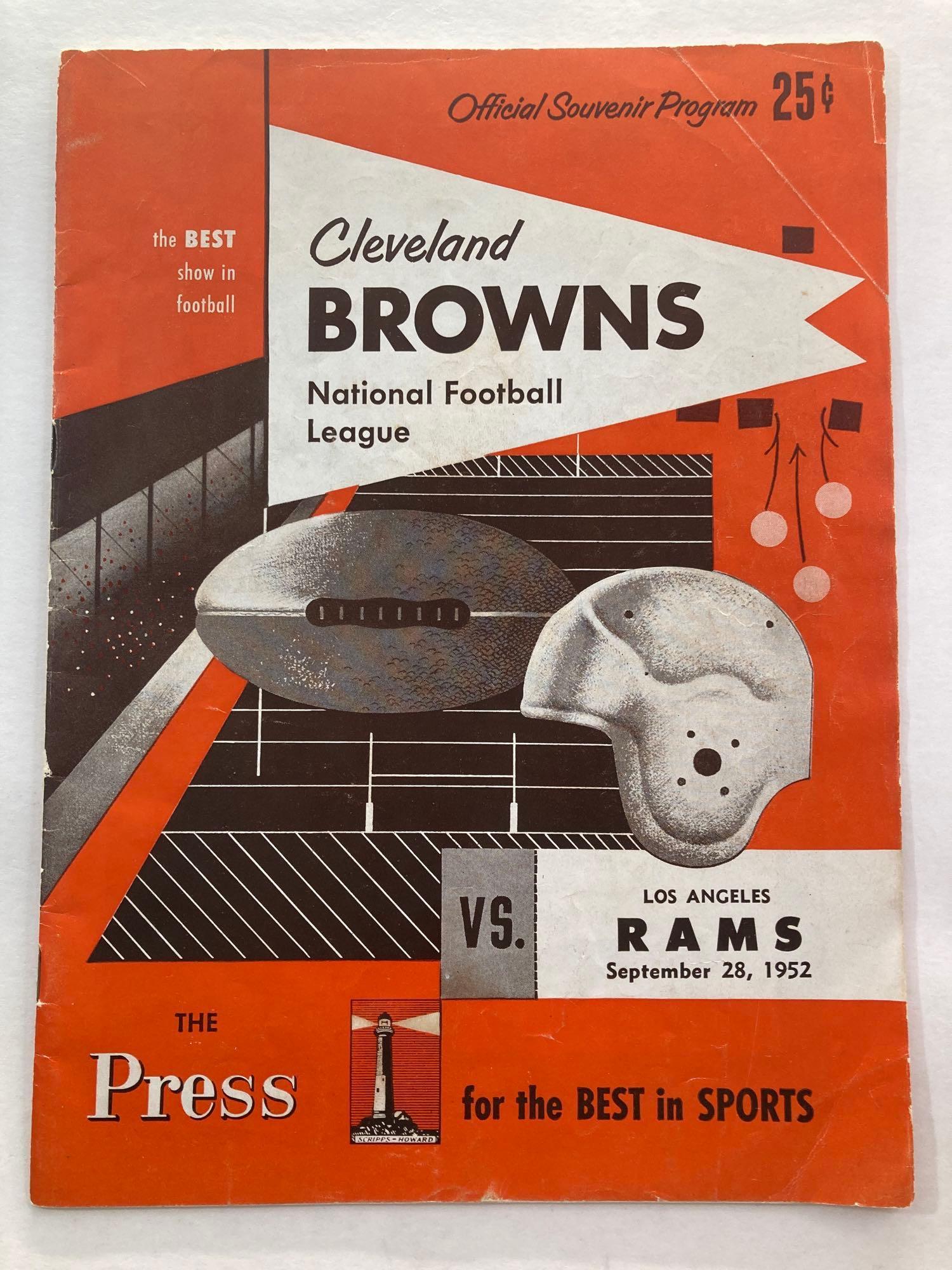1952 Browns vs. Rams Home Program (1 of 9)