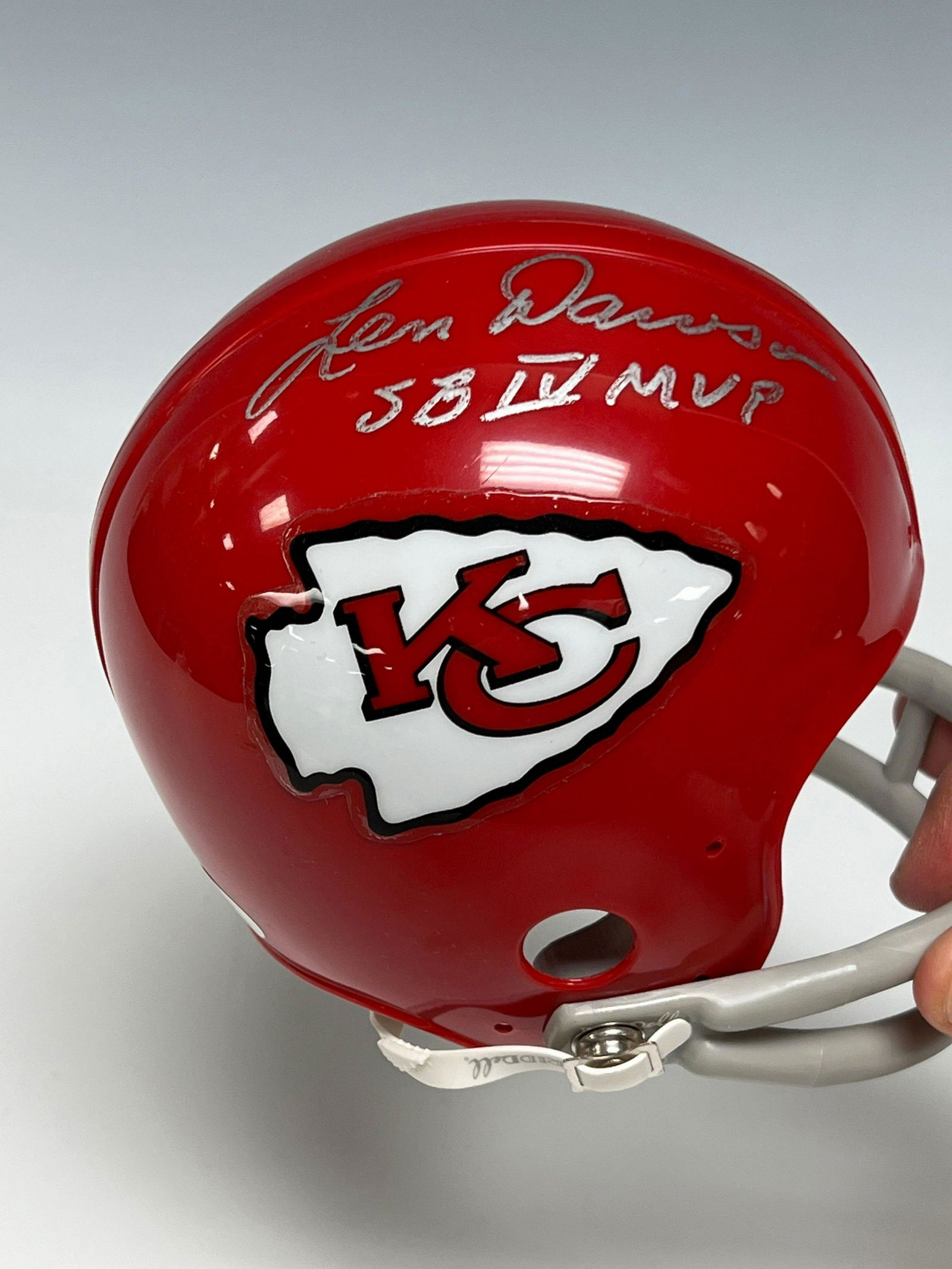 Len Dawson Signed and Inscribed Chiefs Mini-Helmet (1 of 6)