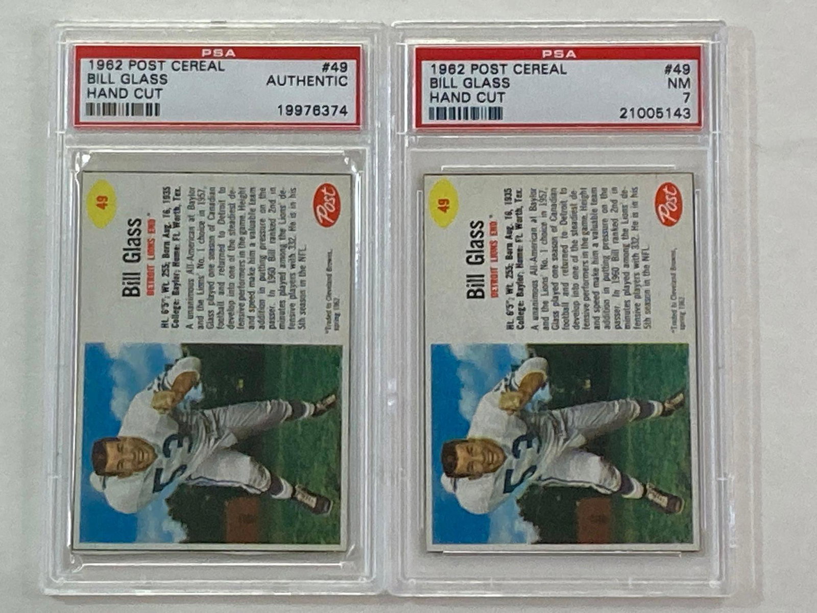 1962 Post Cereal #49 Bill Glass PSA 7 and PSA Authentic (1 of 10)