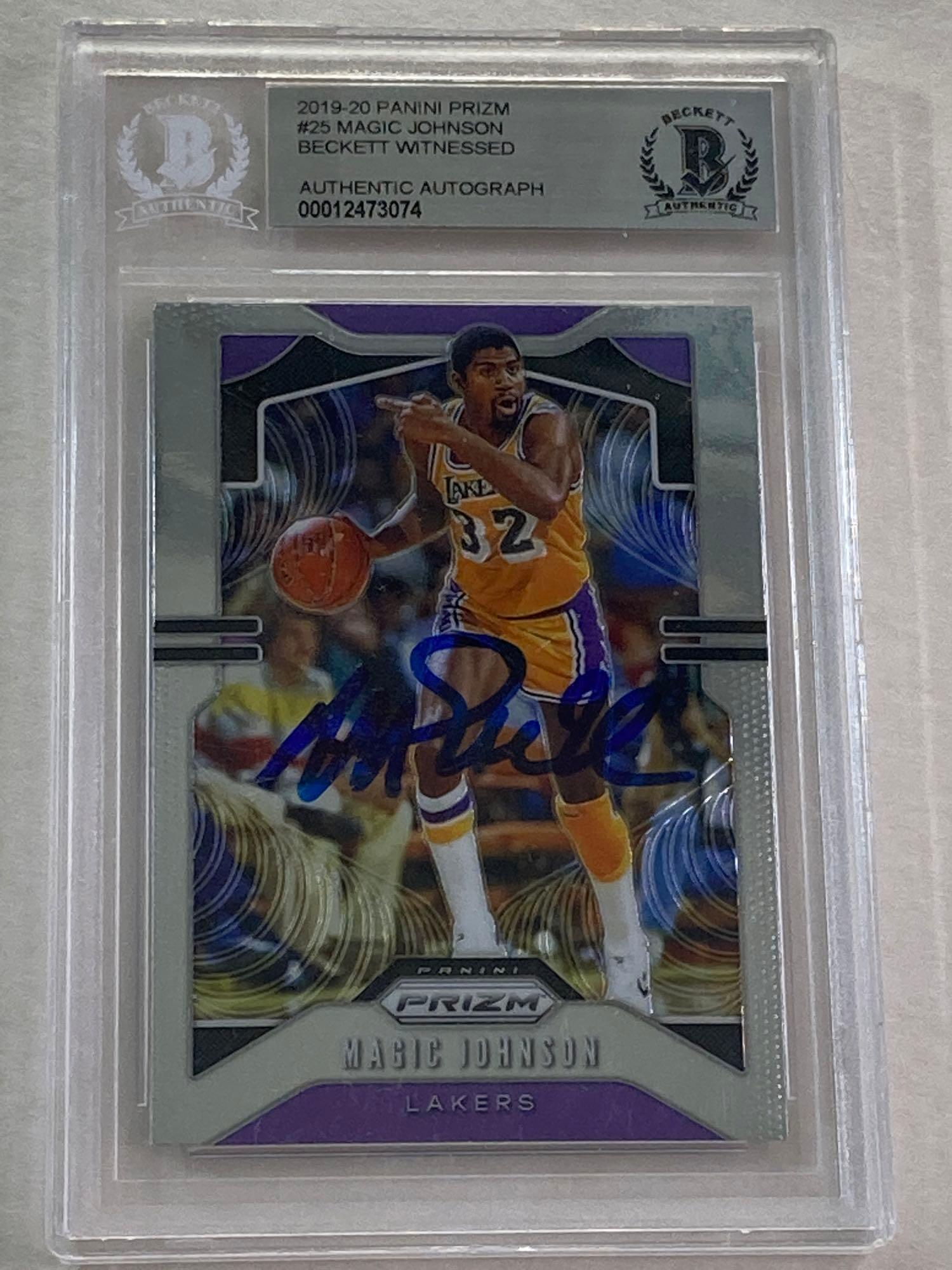2019 Panini Prizm #25 Magic Johnson Autographed Card BGS (1 of 9)