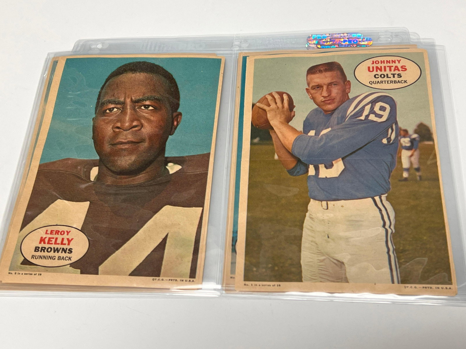 1968 Topps Football Posters Set of 16 w/ Unitas, Sayers (1 of 8)