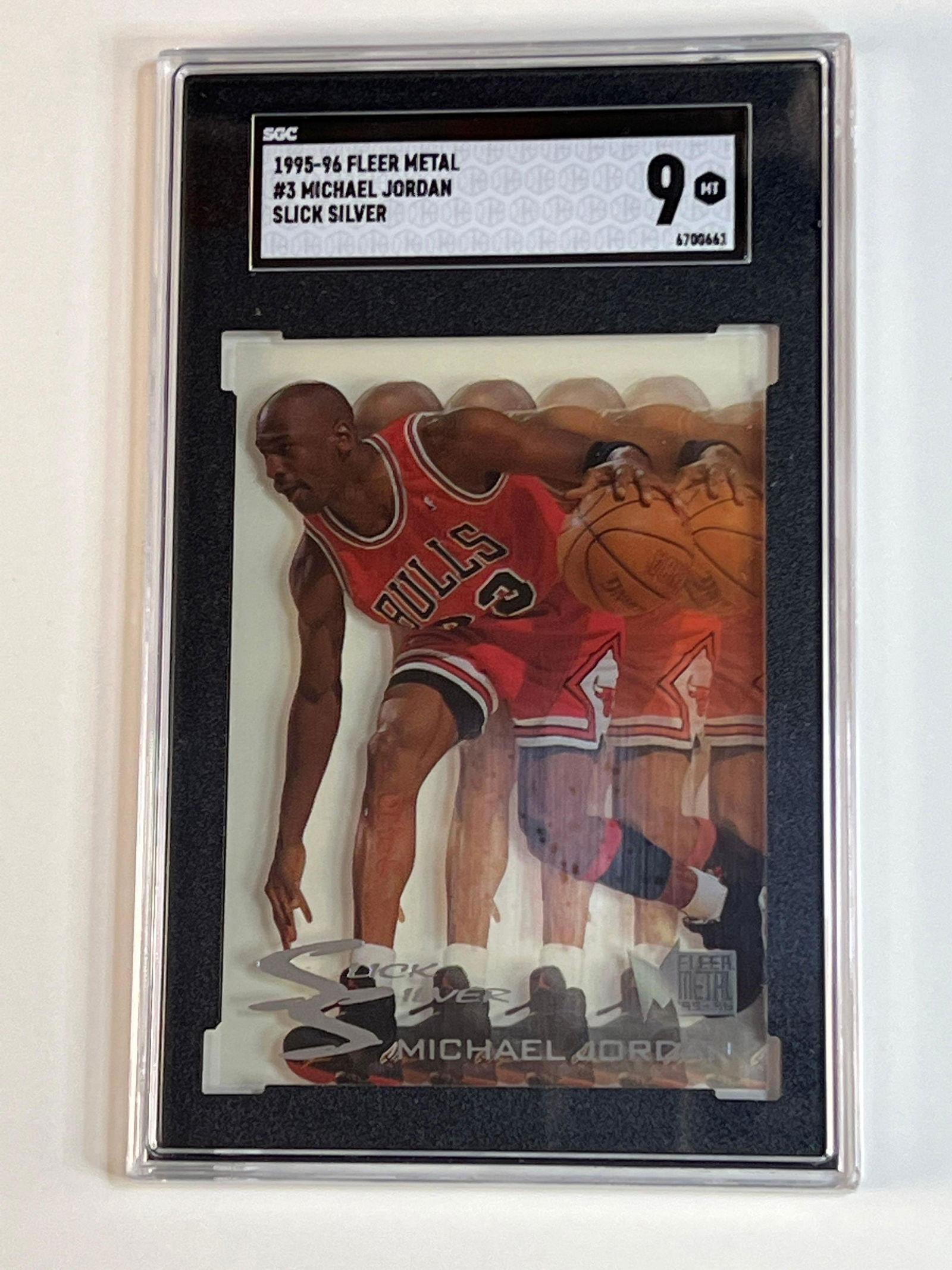 1995-96 Fleet metal Slick Silver #3 Michael Jordan SGC 9 MINT (1 of 5)