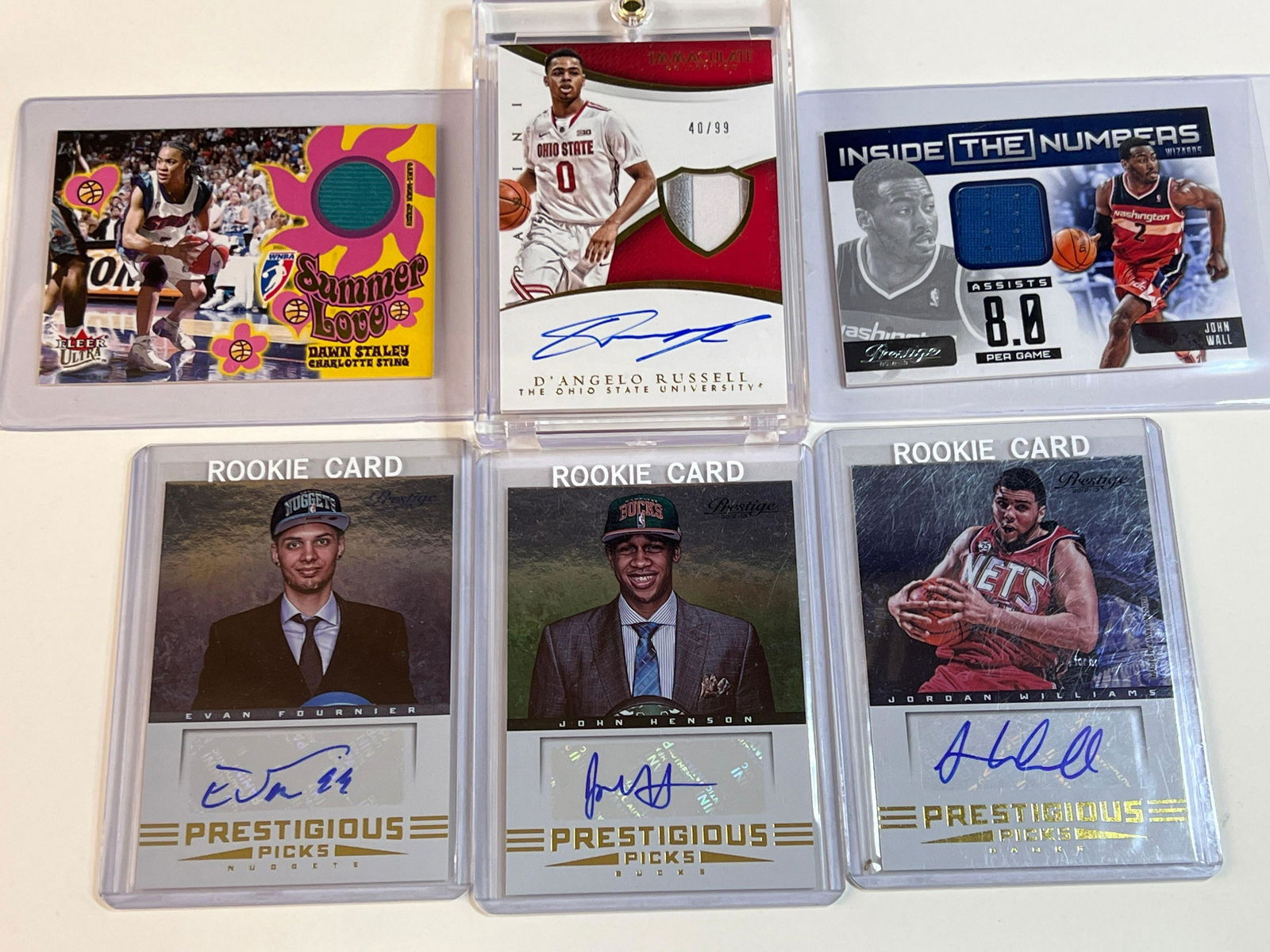 (6) Basketball Auto and jersey Cards w/ D'Angelo Russell Immaculate RC/99 (1 of 7)