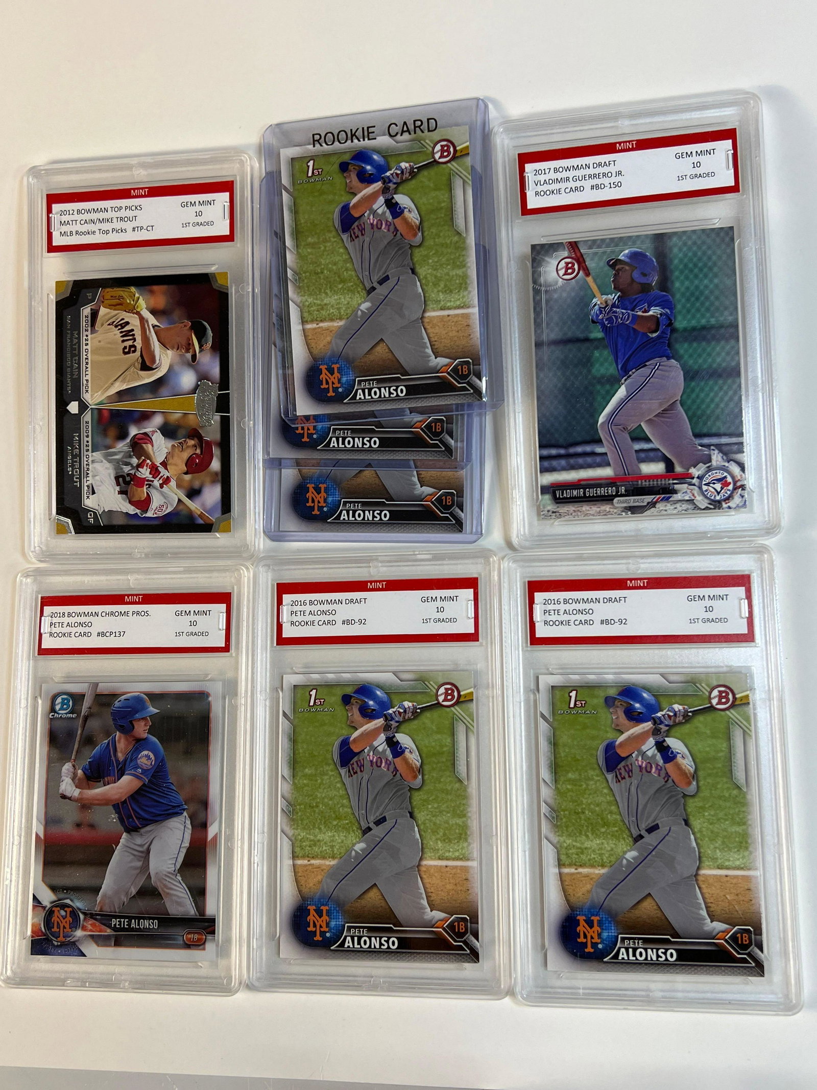 Mike Trout, Vlad Guerrero Jr and Pete Alonso Rookie Cards (8) (1 of 7)